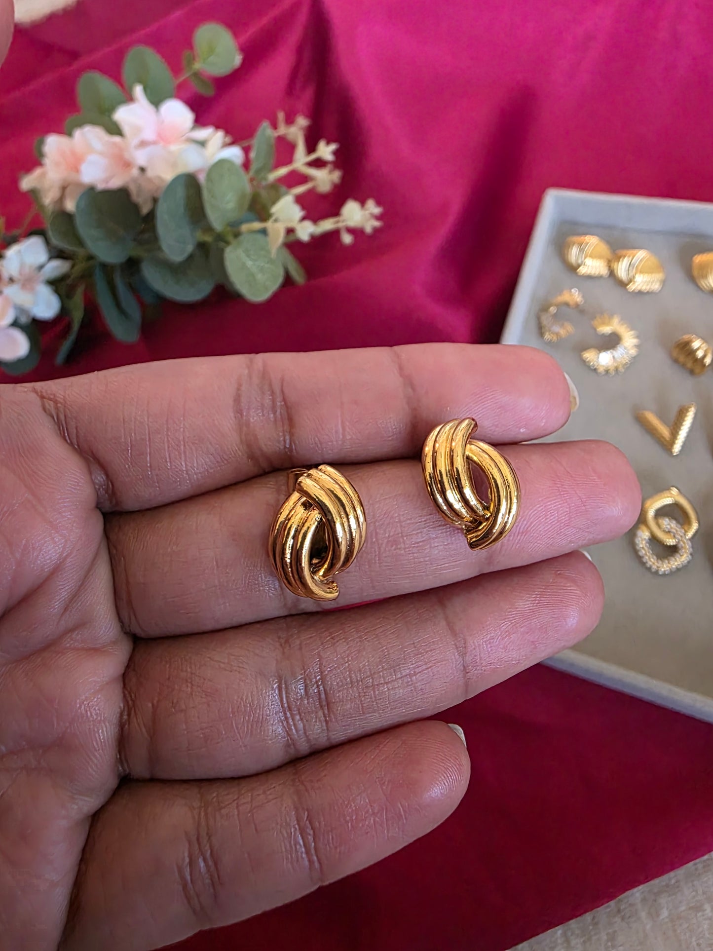 Dualtone stainless steel earrings