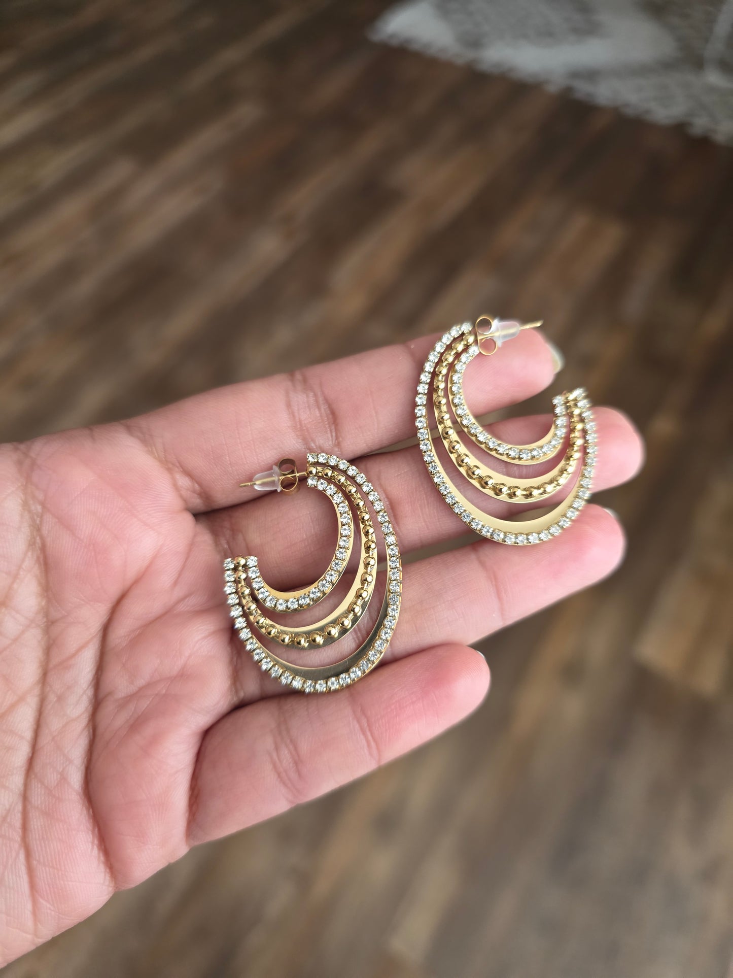 Ariana stainless contemporary hoop earrings collection