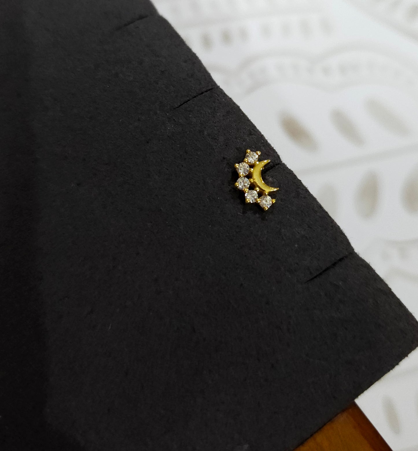 Moon 925 silver pierced nose pin