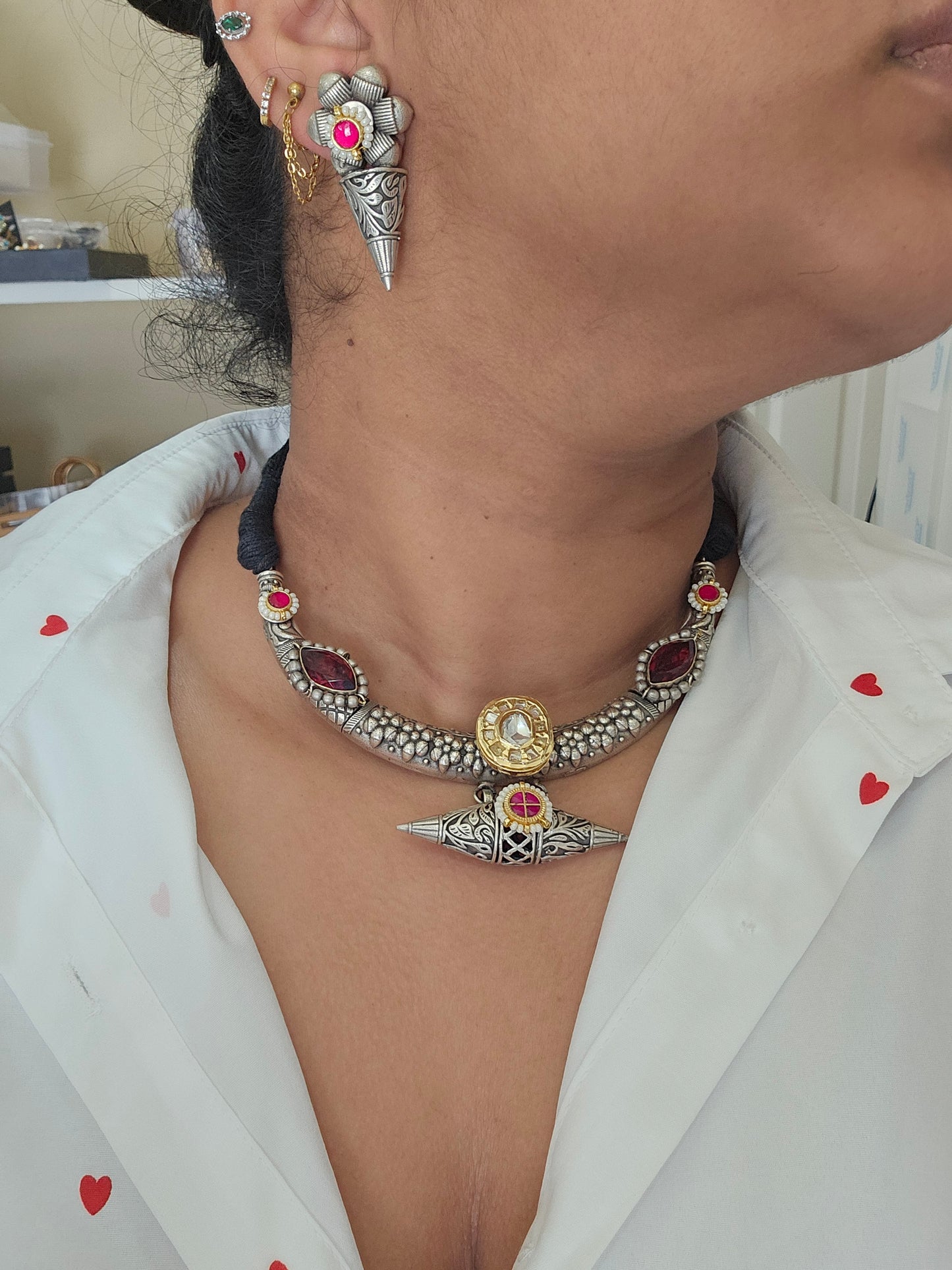 Achyutha fusion hasli necklace set
