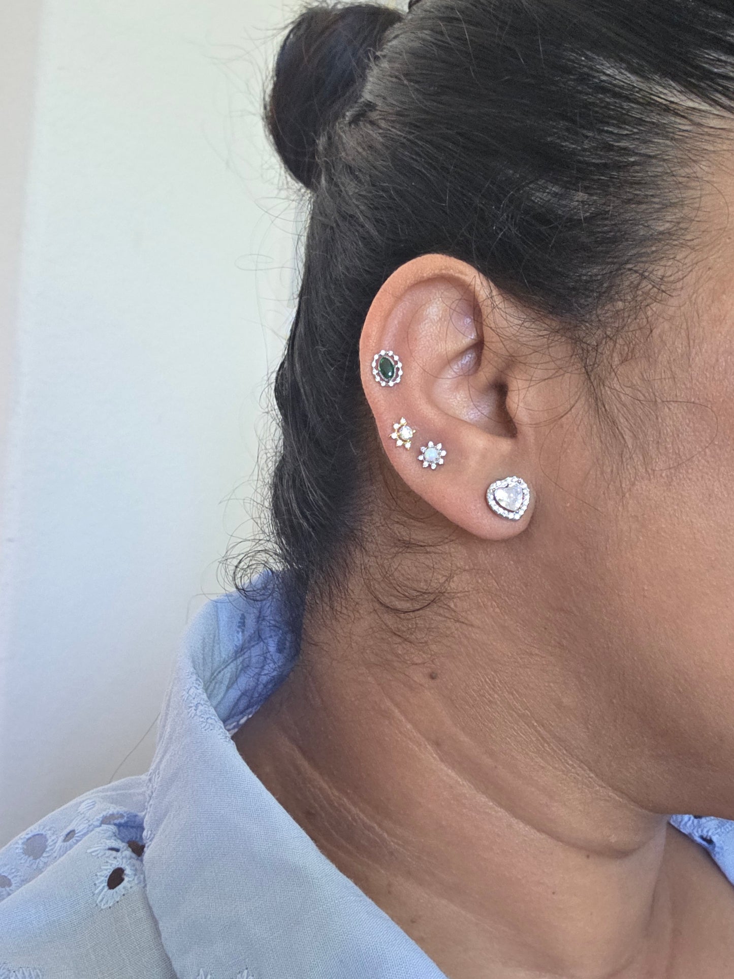 Moon 925 silver pierced nose pin