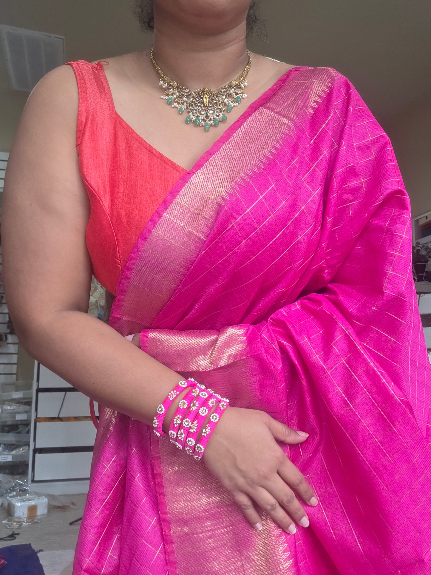 Mangalagiri soft cotton silk saree