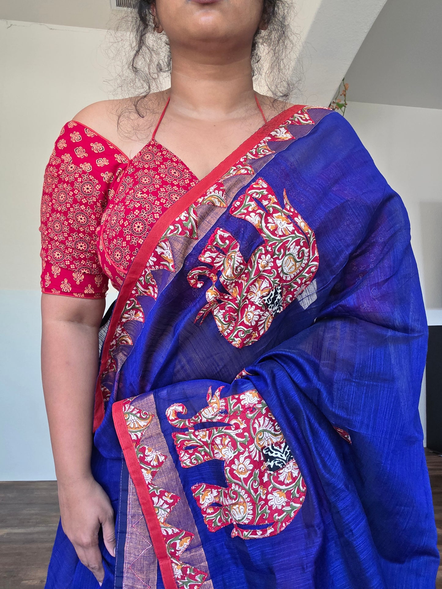 Cotton ajrakh Halter blouse