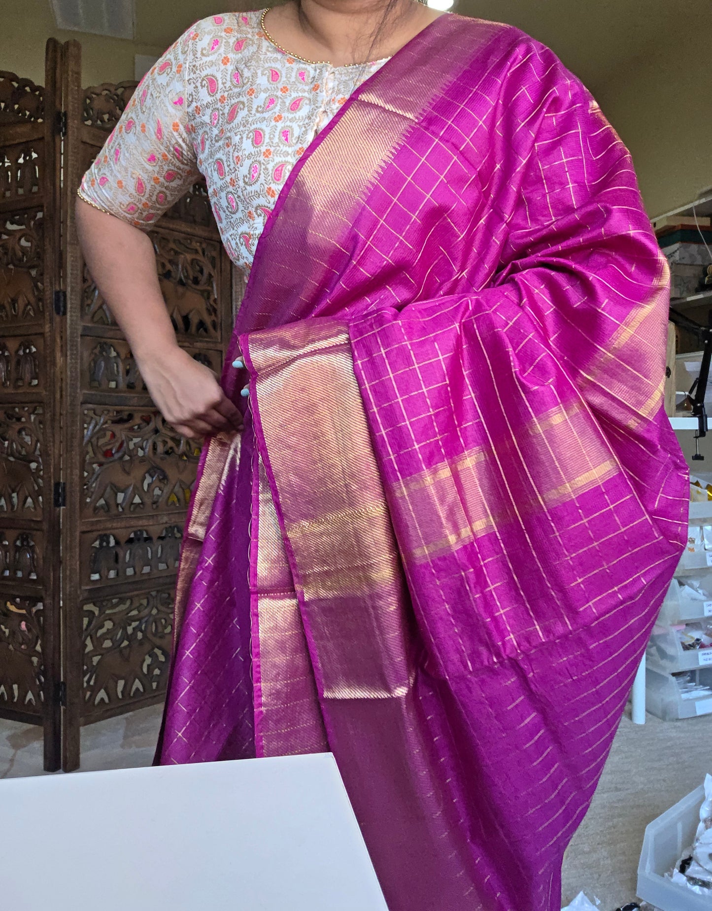 Mangalagiri soft cotton silk saree