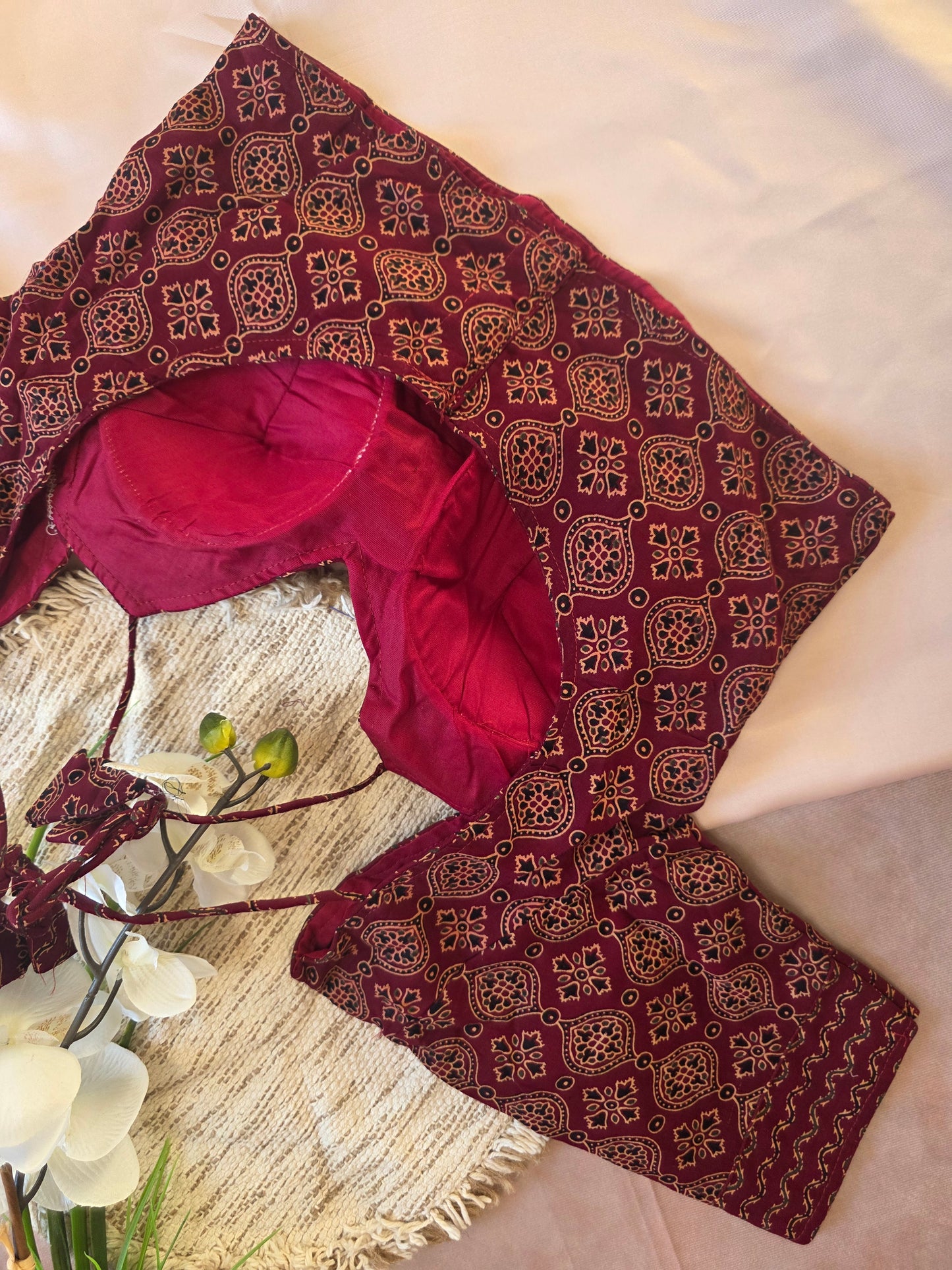 Cotton ajrakh Halter blouse