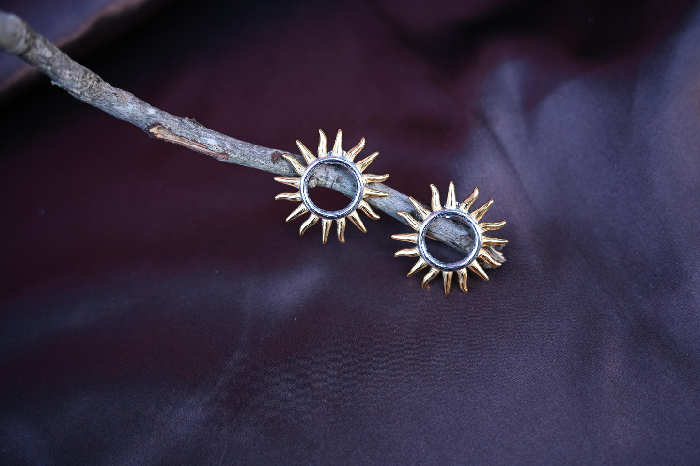 Sun stainless steel contemporary earrings