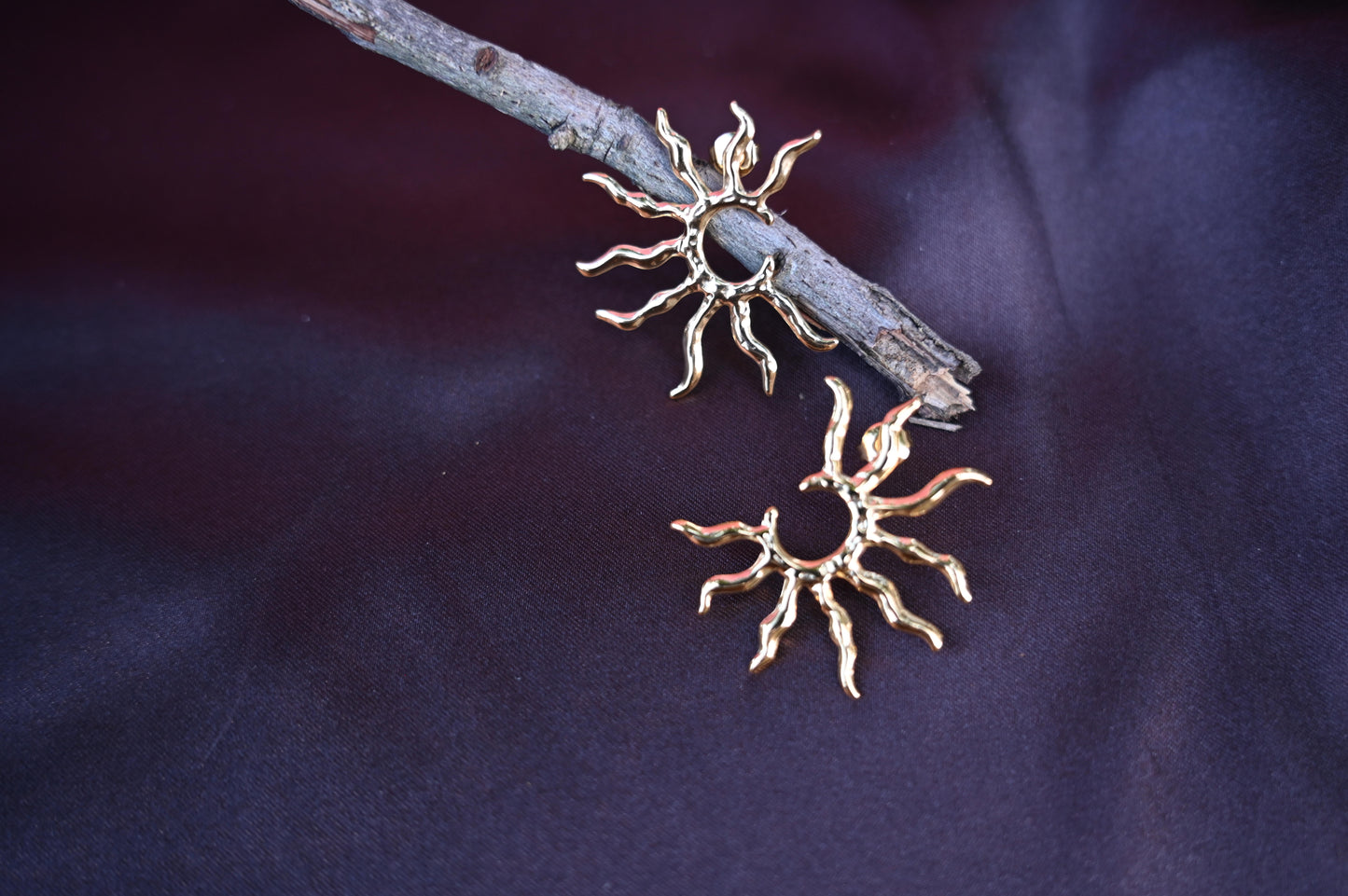 Sun stainless steel contemporary earrings