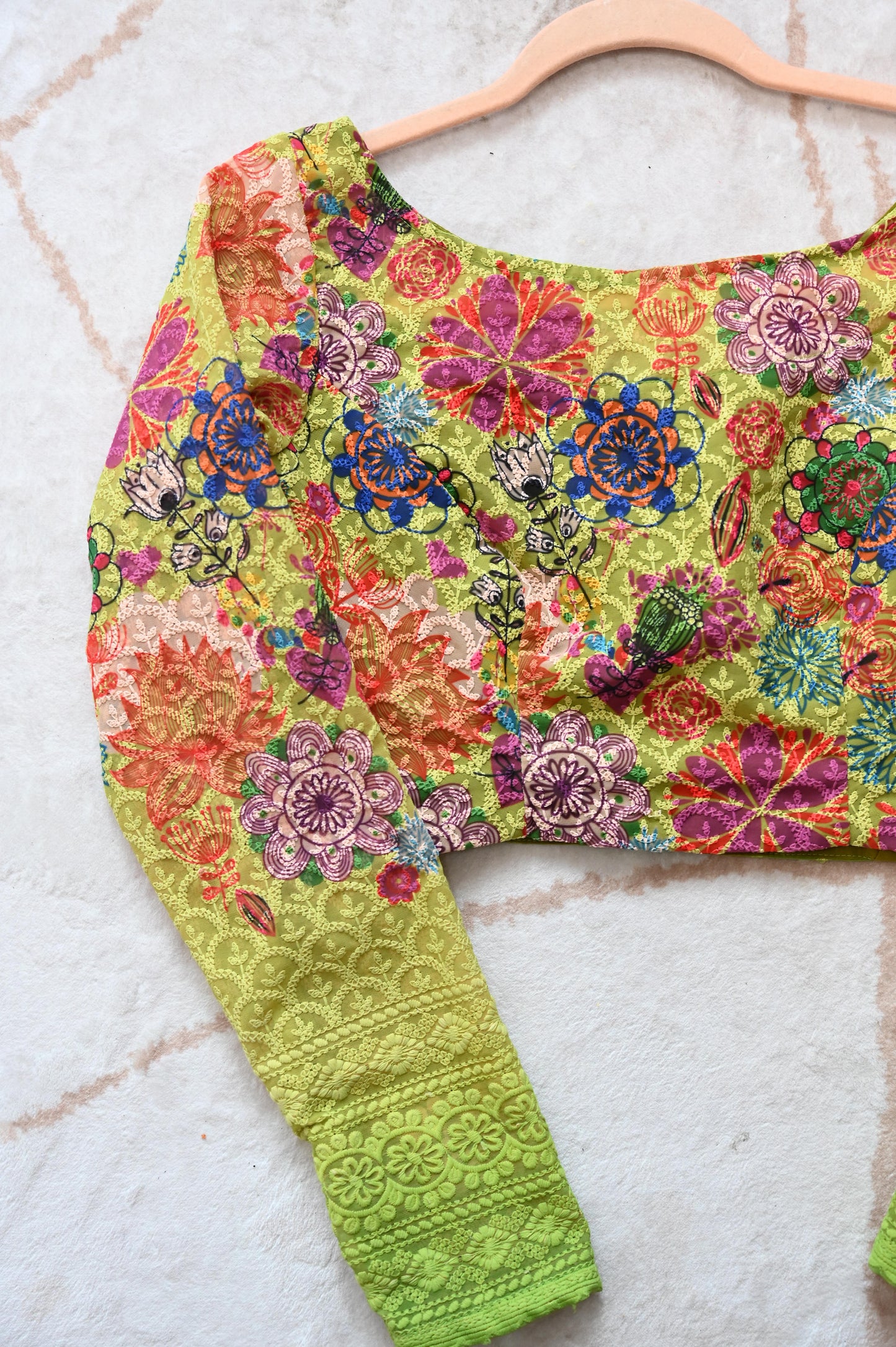 Georgette chikankari blouse