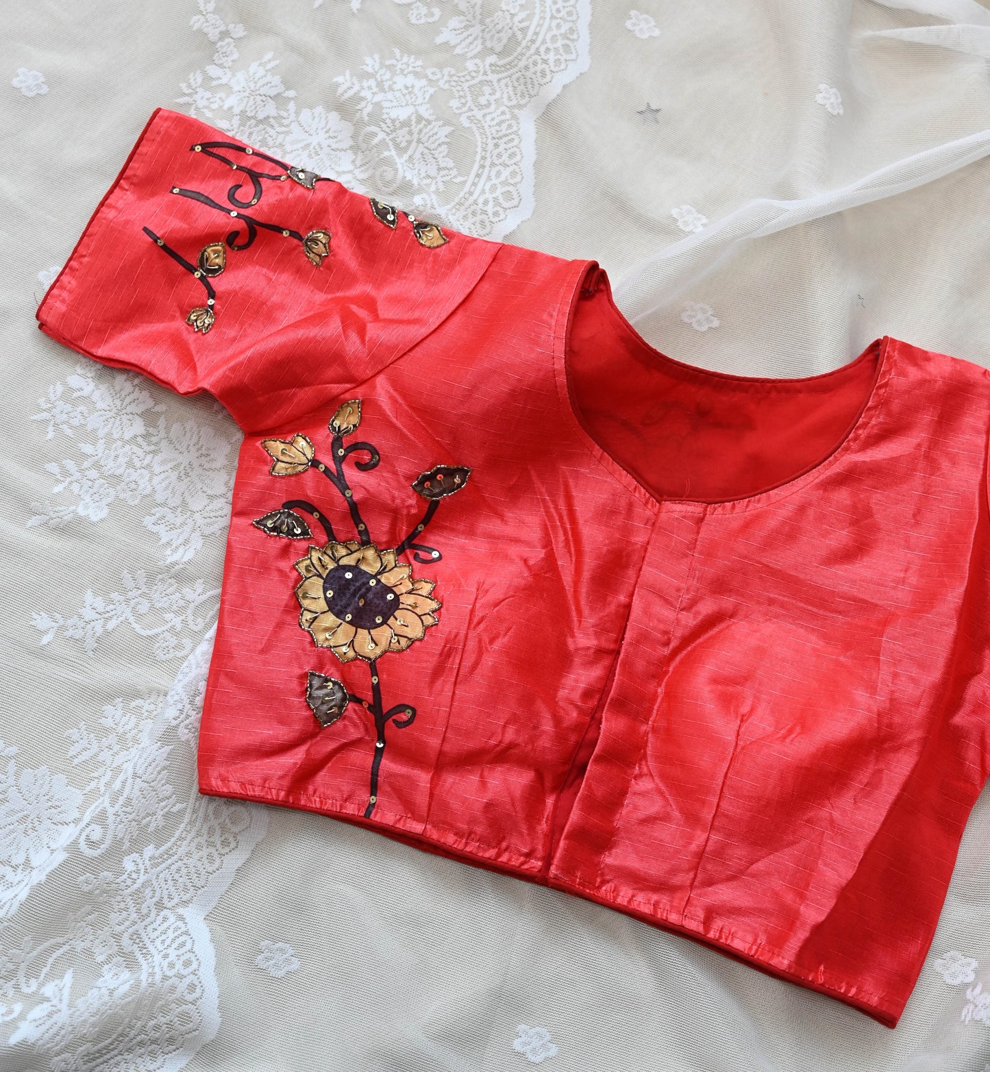 Pichwai silk saree blouse