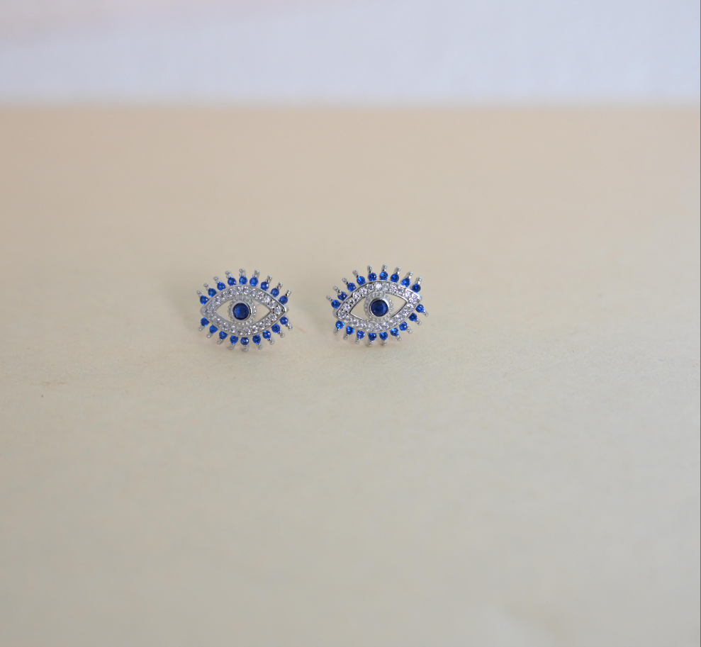 Evil eye 925 silver earrings