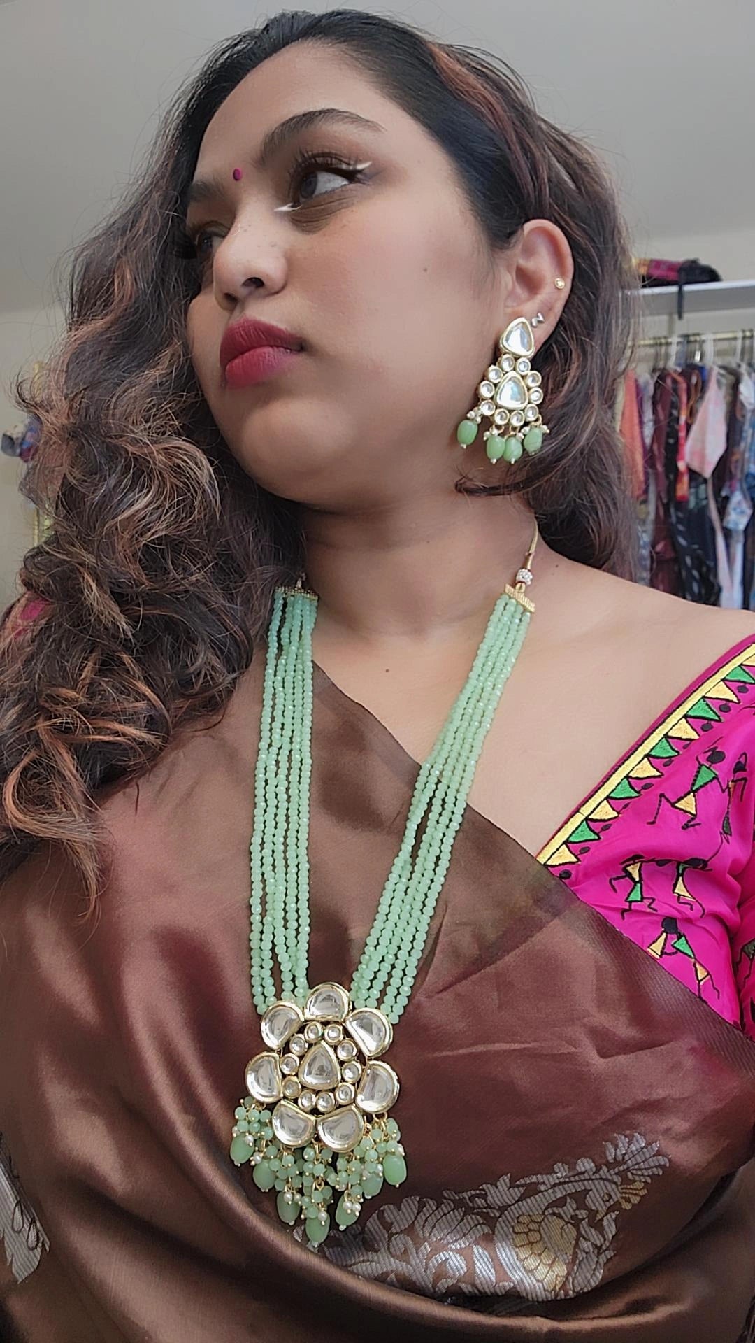 Aashwi kundan beaded necklace set
