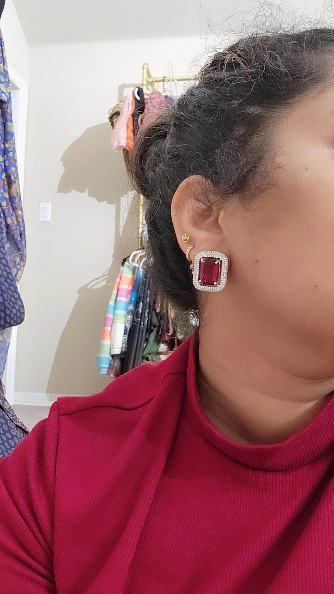 Charlette doublet cz stud earrings