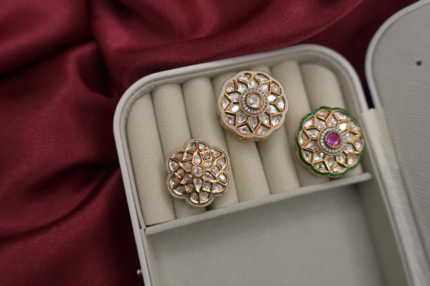 Polki Goldplated adjustable ring