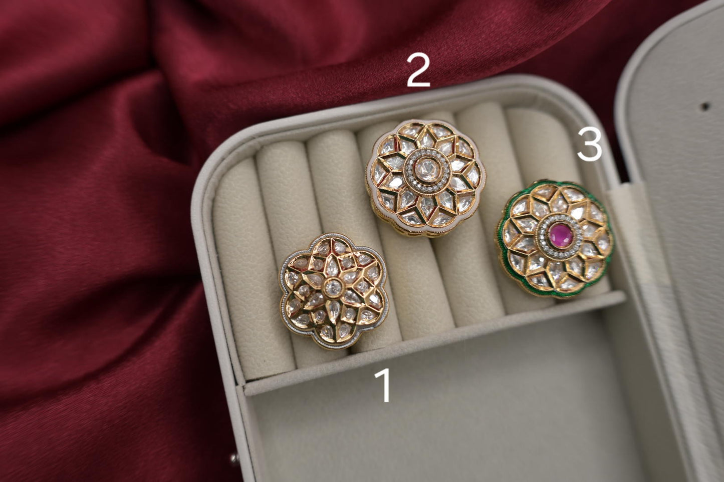Polki Goldplated adjustable ring