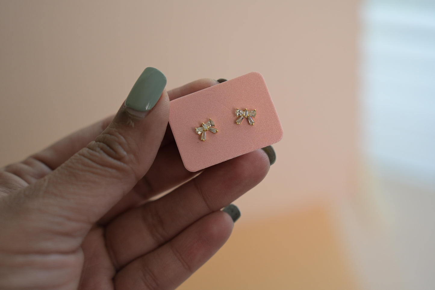 Bow 925 silver stud earrings