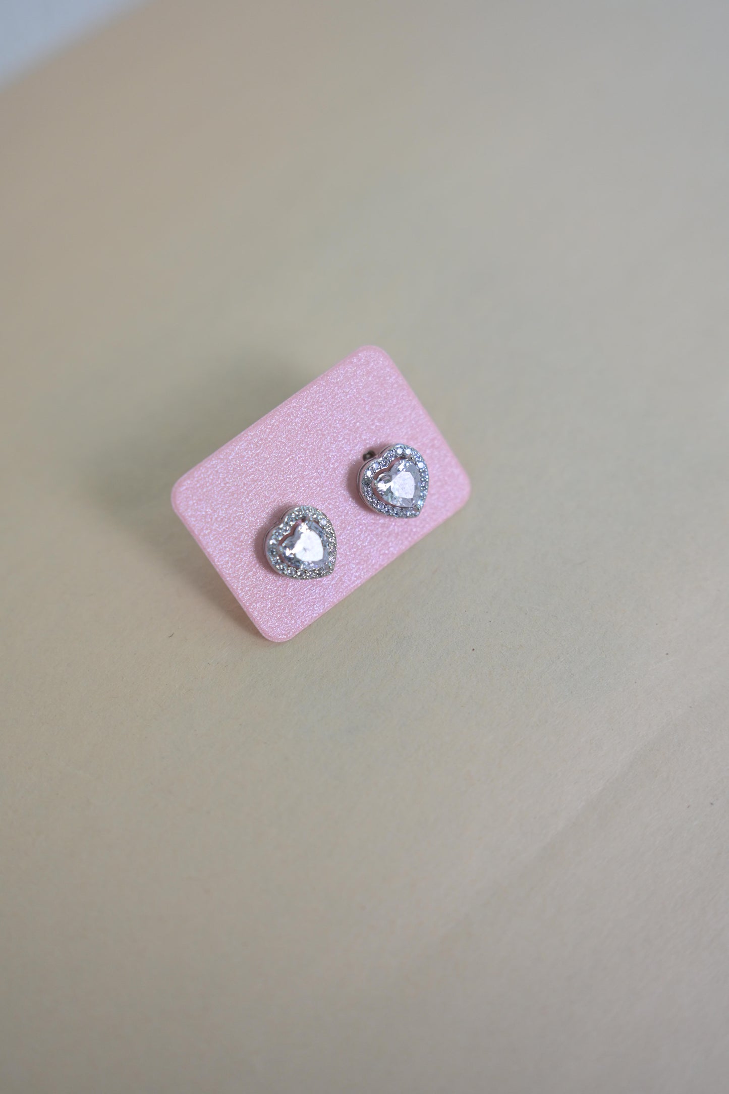 Heart 925 silver stud earrings
