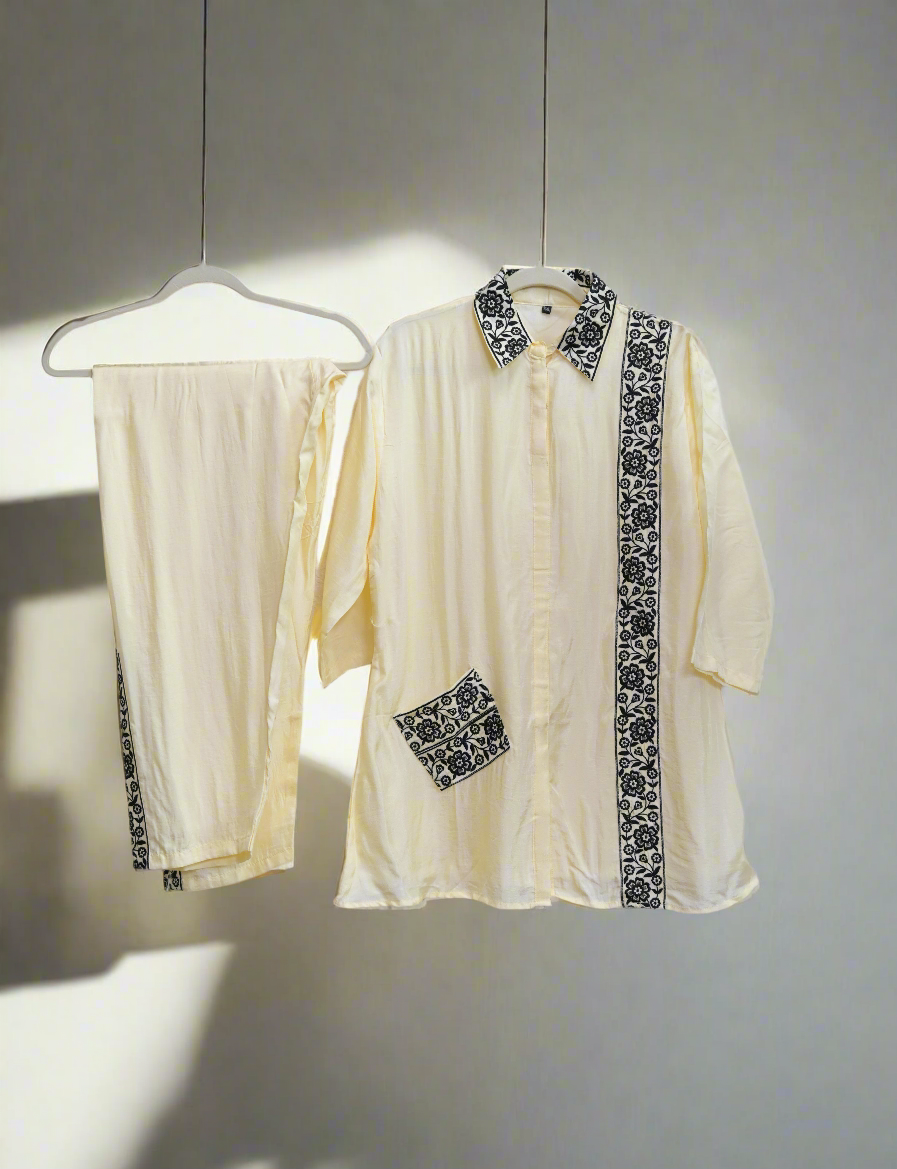 Anika Muslin embroidered cord set