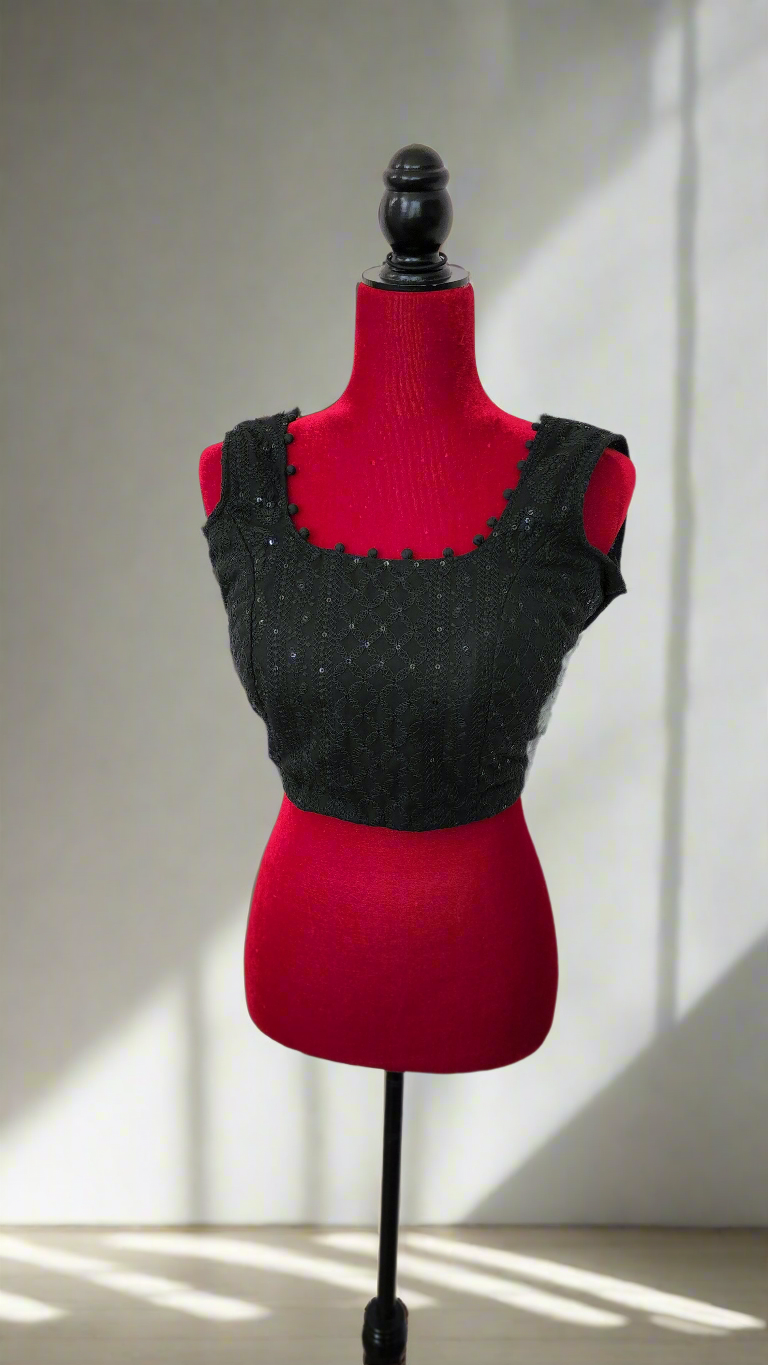 Chikankari crop top blouse