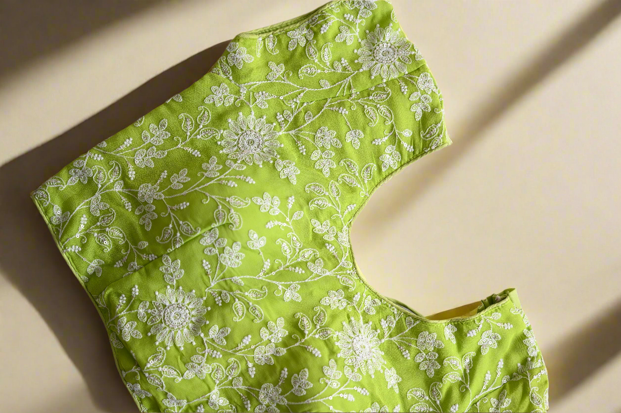 Chikankari blouse crop top blouse