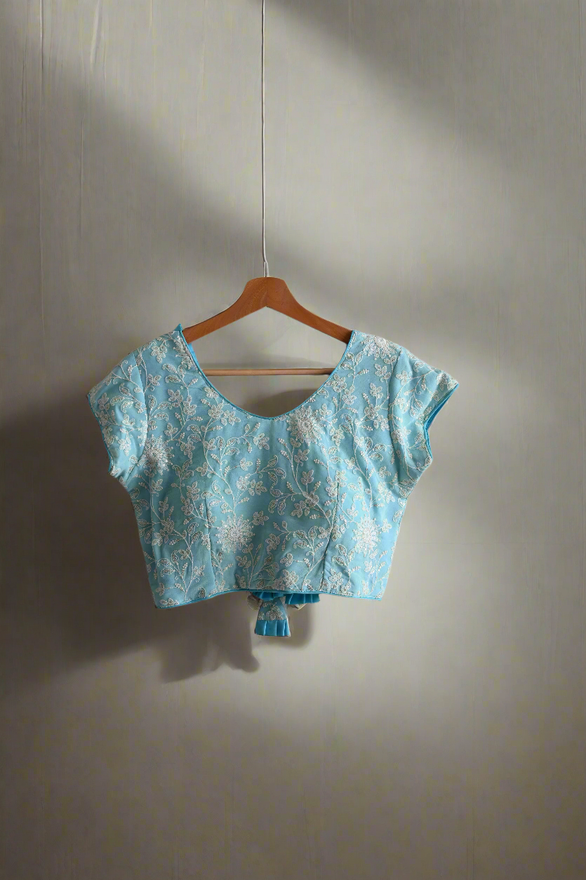 Chikankari blouse crop top blouse
