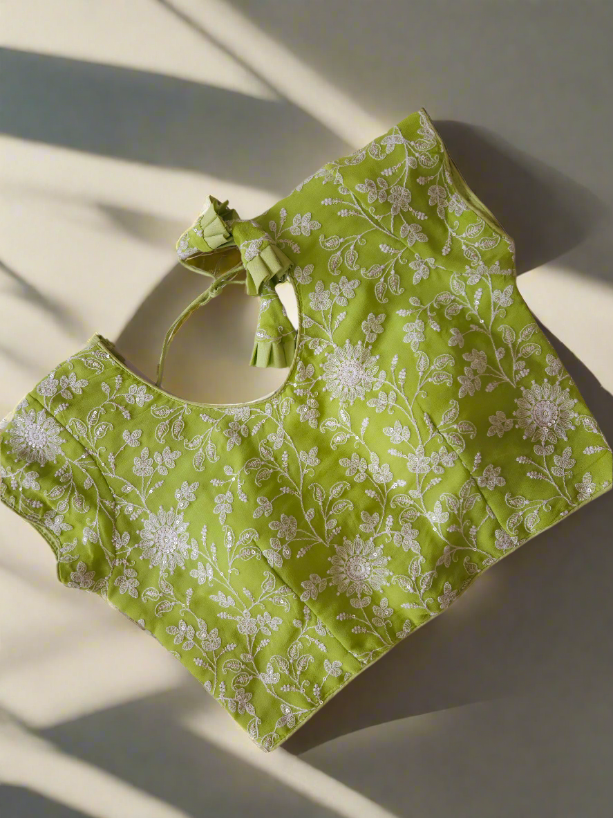 Chikankari blouse crop top blouse