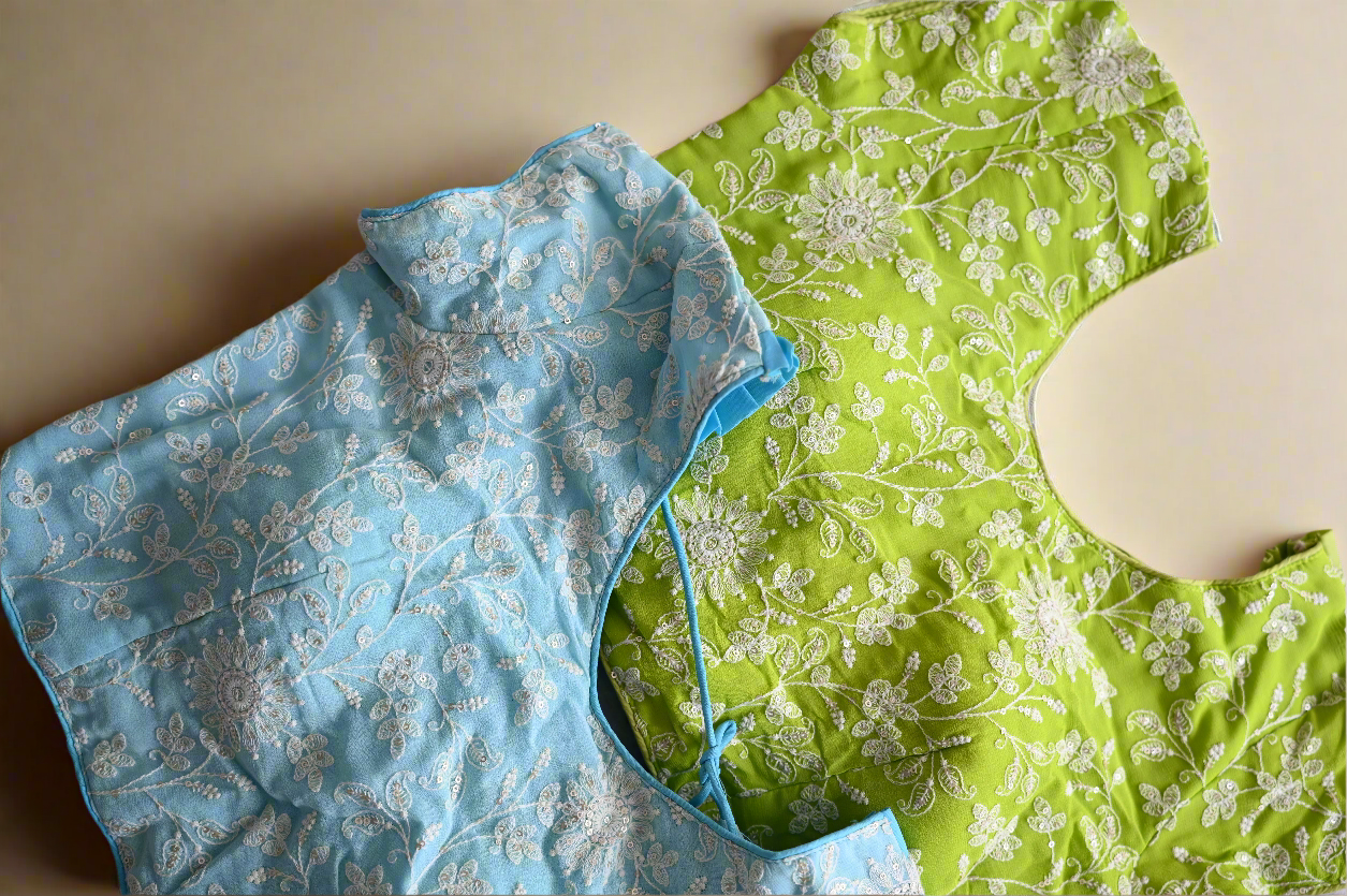 Chikankari blouse crop top blouse