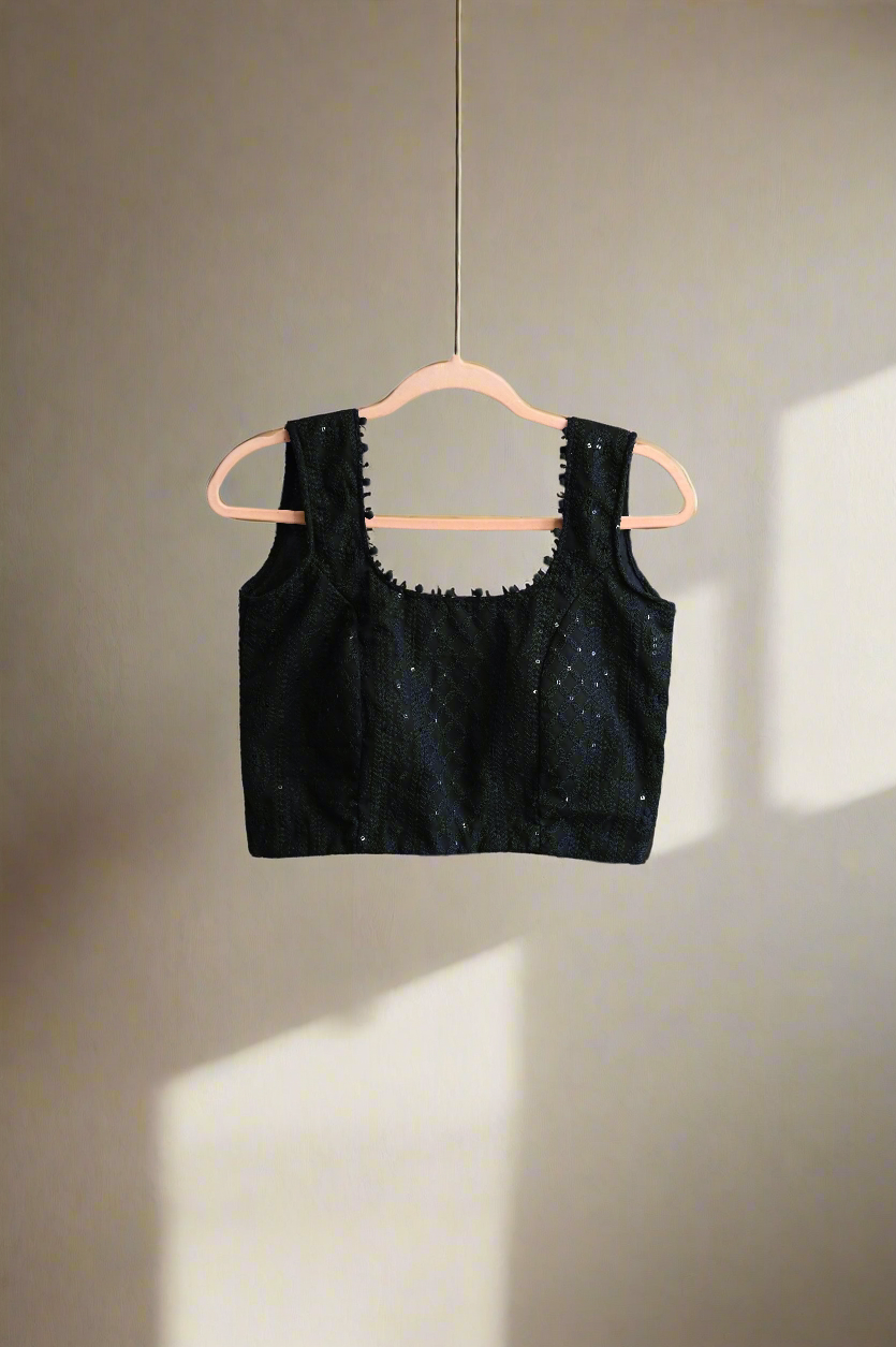 Chikankari crop top blouse
