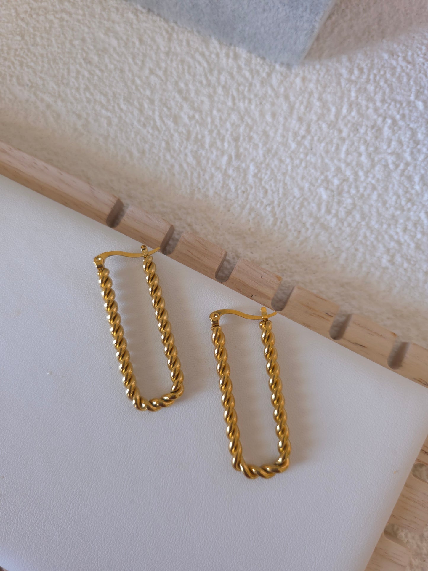 Ariana stainless contemporary hoop earrings