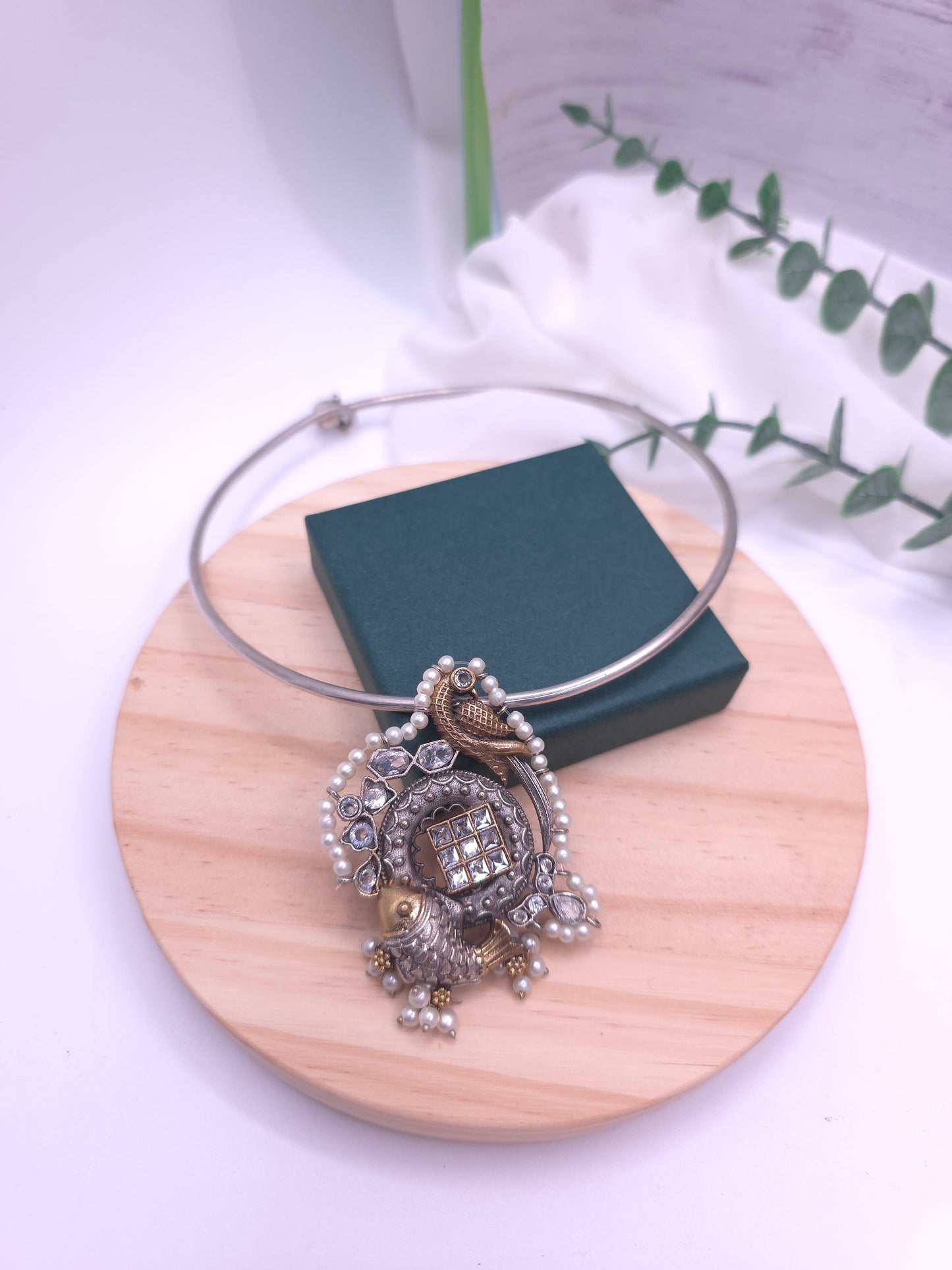 Alicia fusion dualtone hasli necklace set