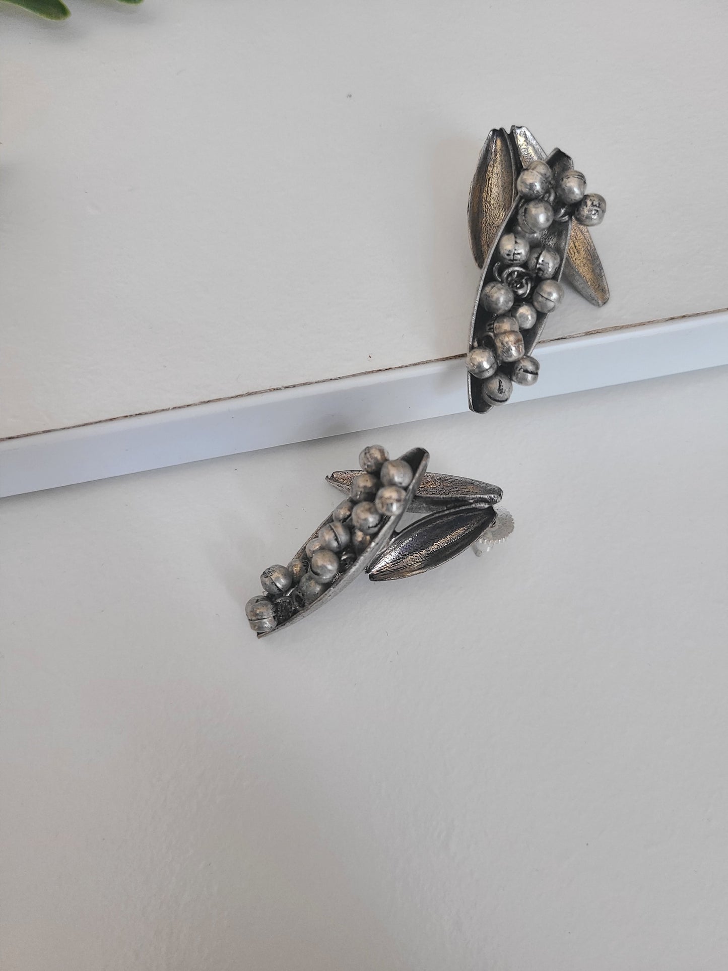 Silver alike contemparary earrings