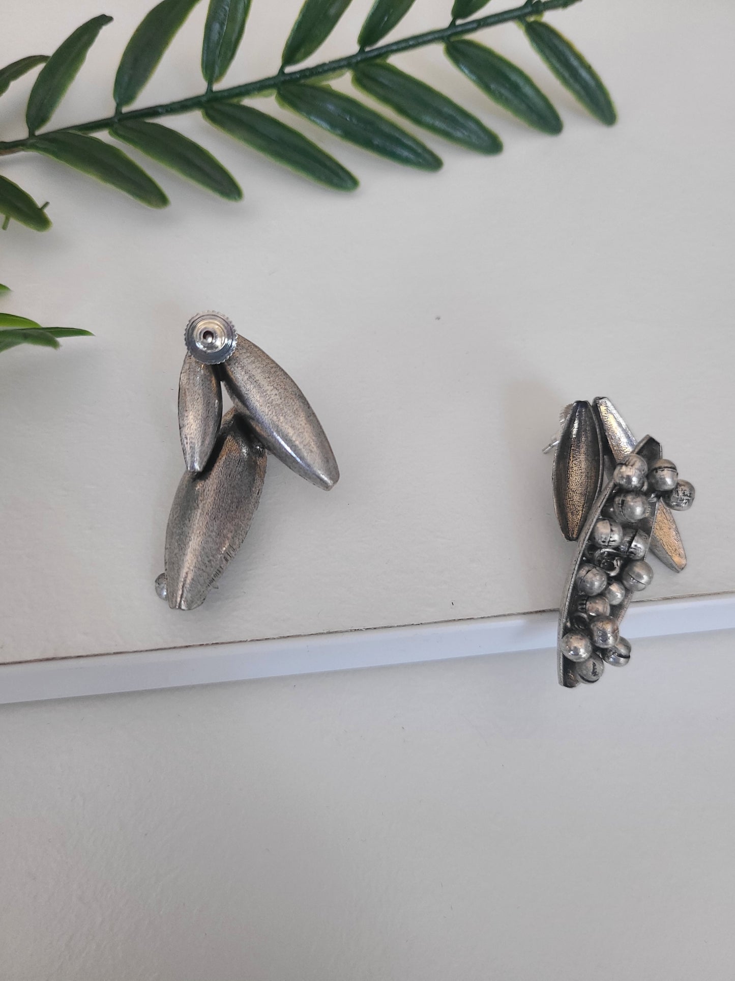 Silver alike contemparary earrings