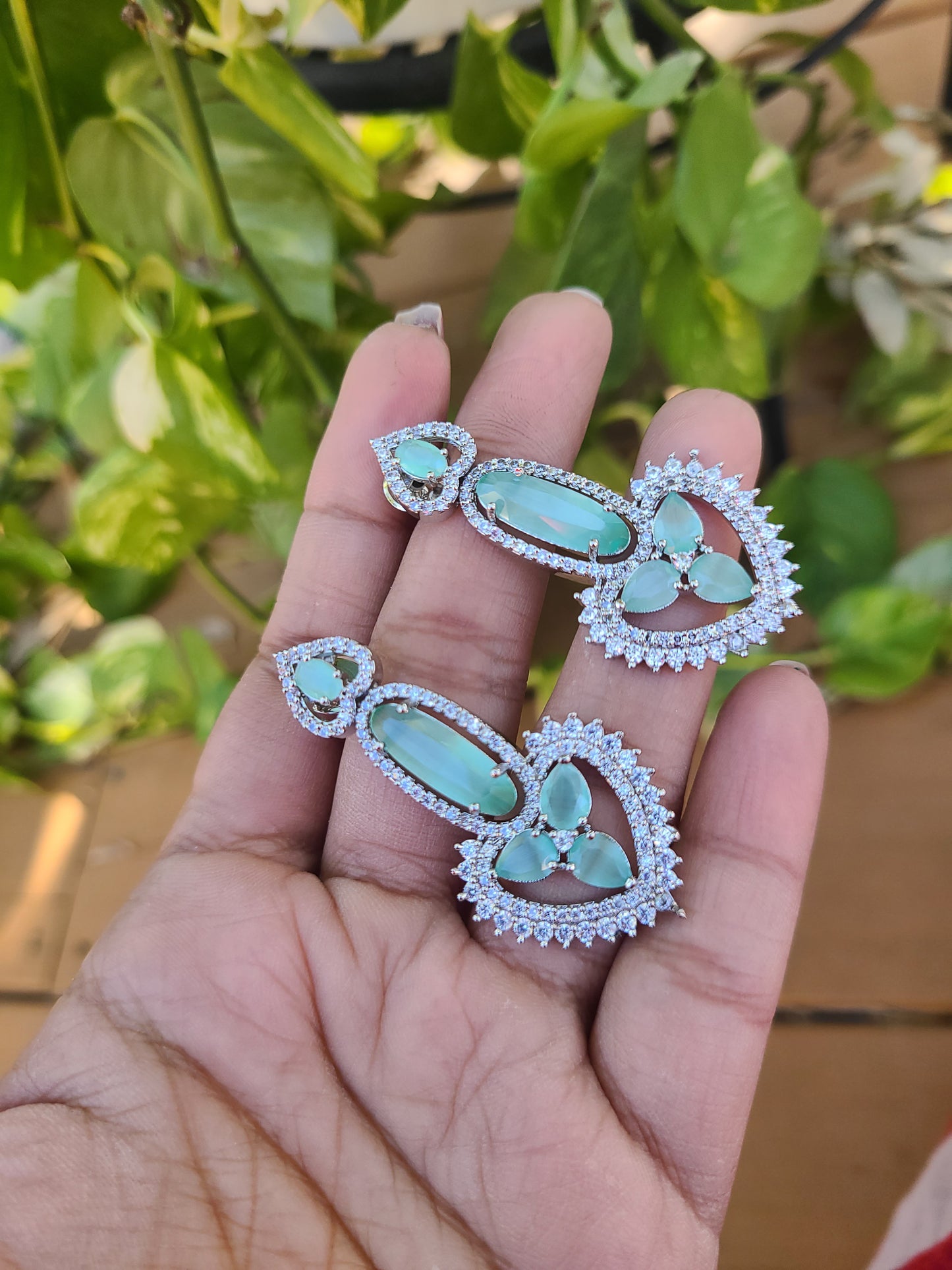 Aria Chandbali CZ earrings