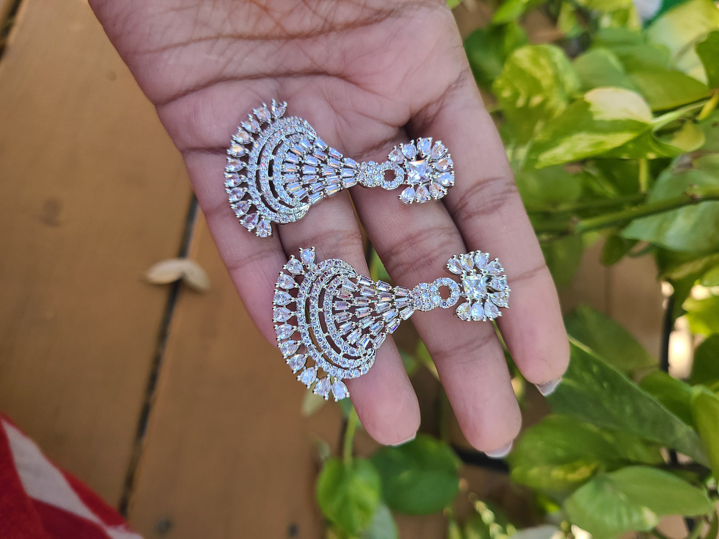 Zoey Chandbali CZ earrings