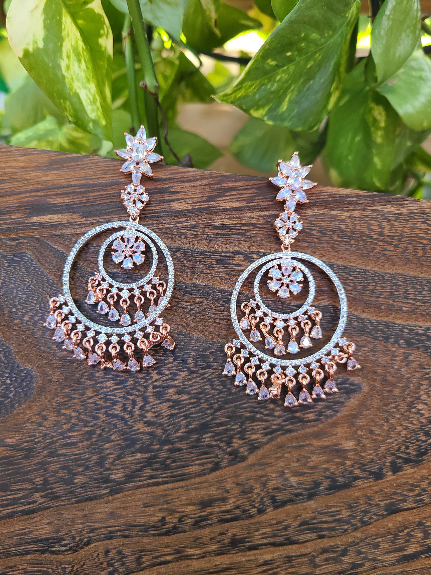 Chandbali CZ earrings