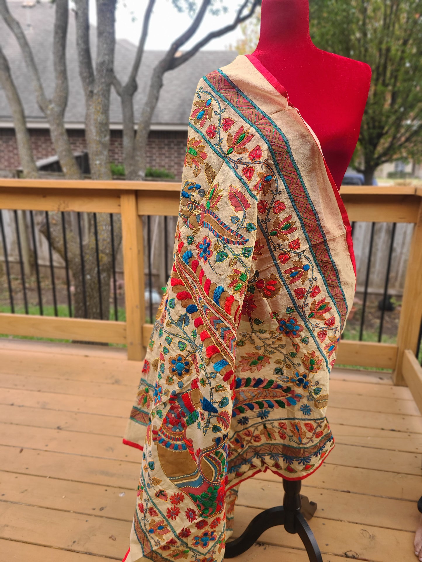 Chanderi madhubani dupatta