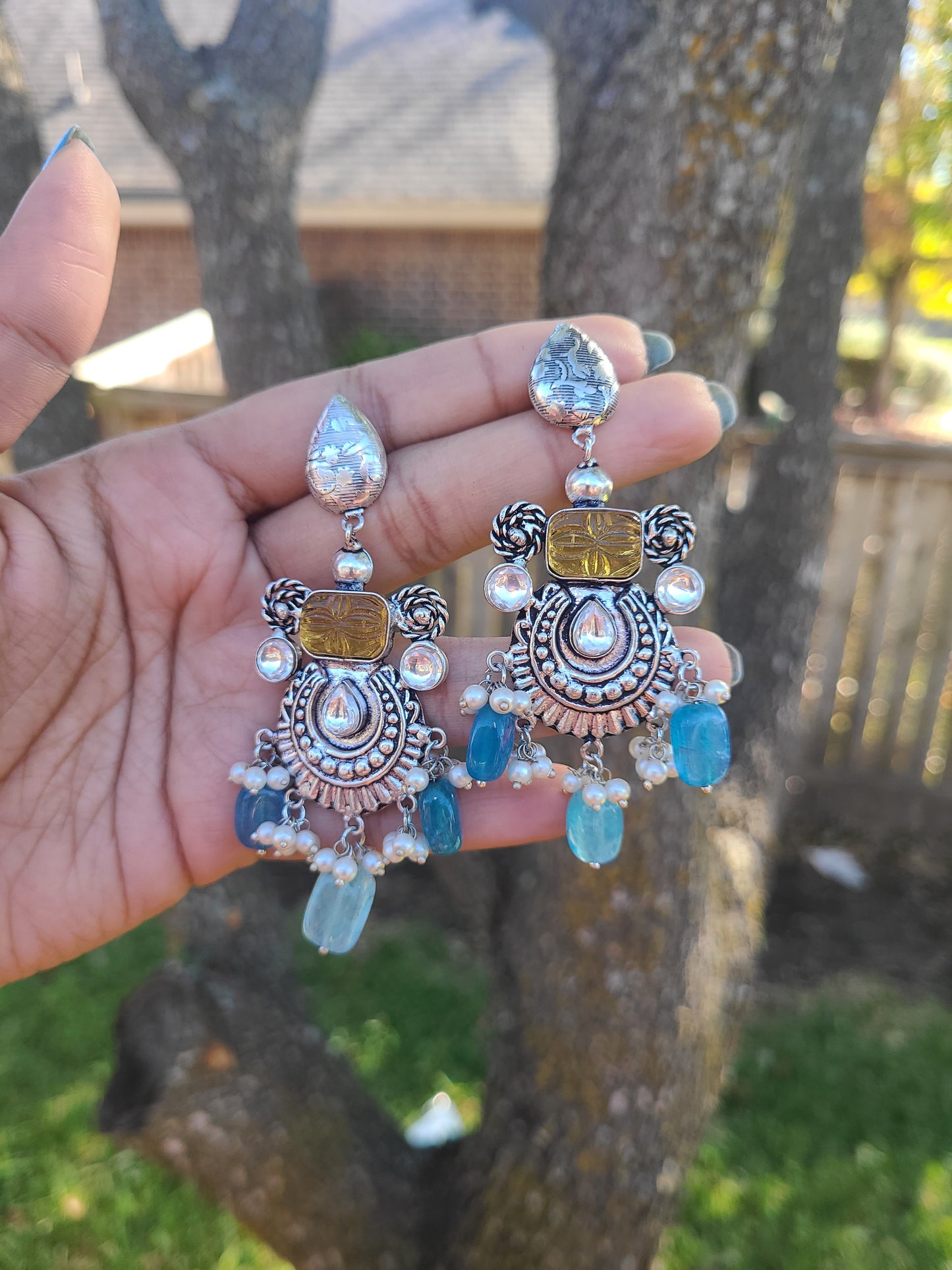 Alia silver alike earrings