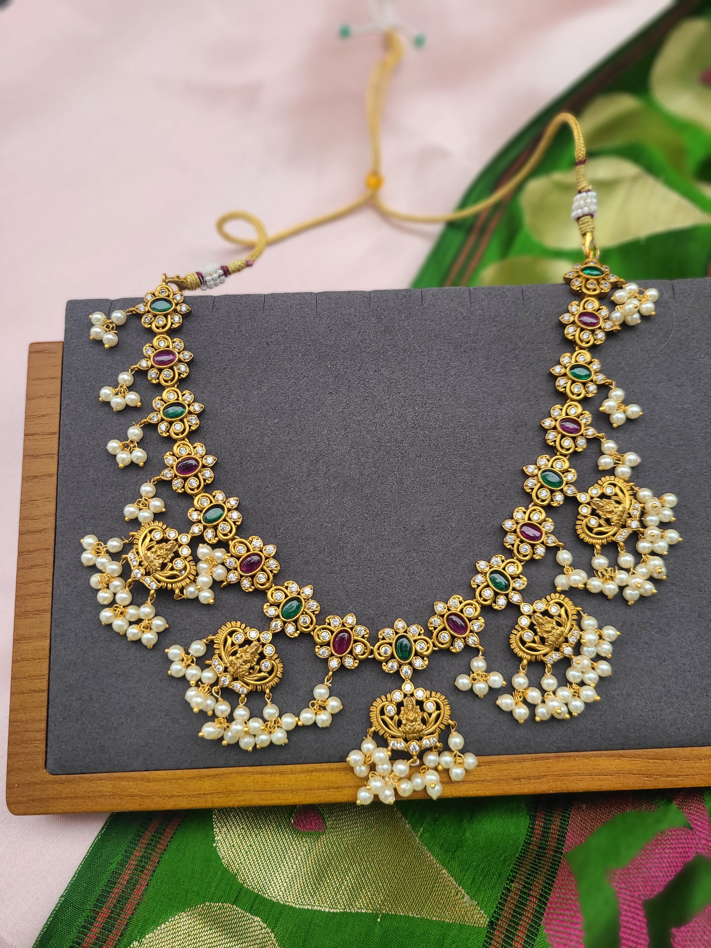 Saryia designer gold plated necklace set