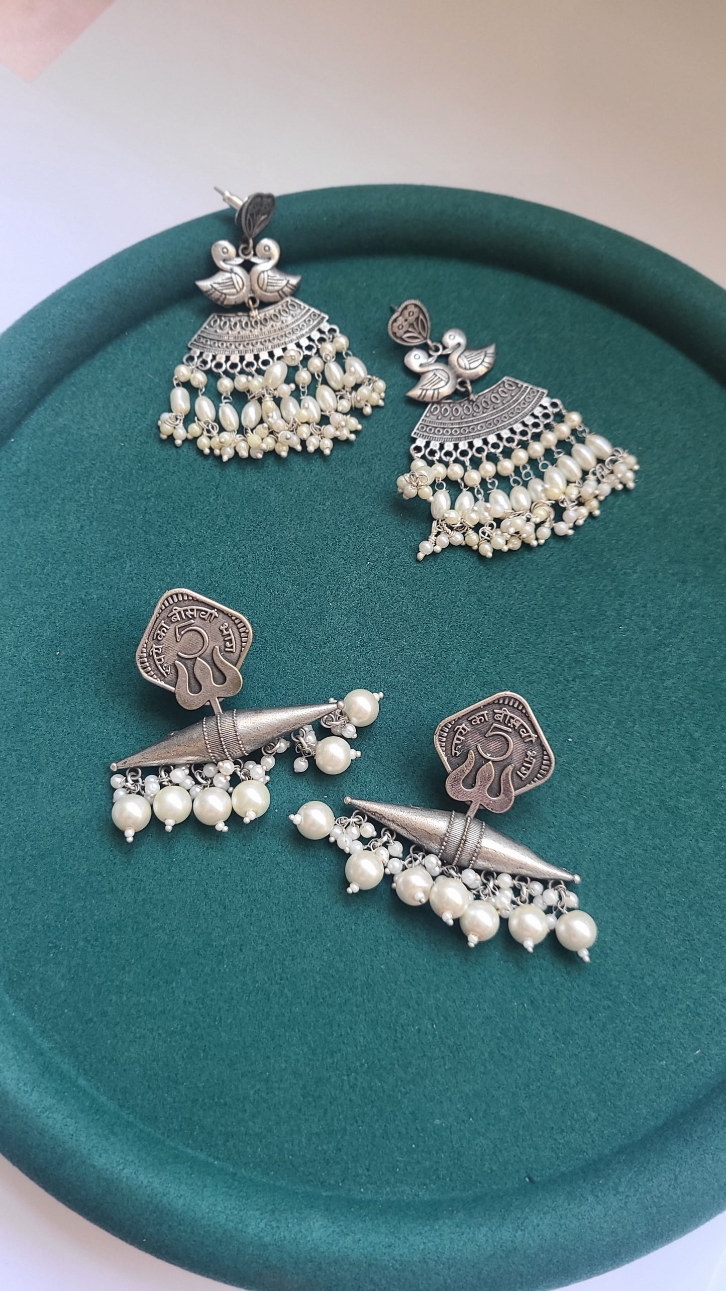 Leeya unique silver alike earrings collection