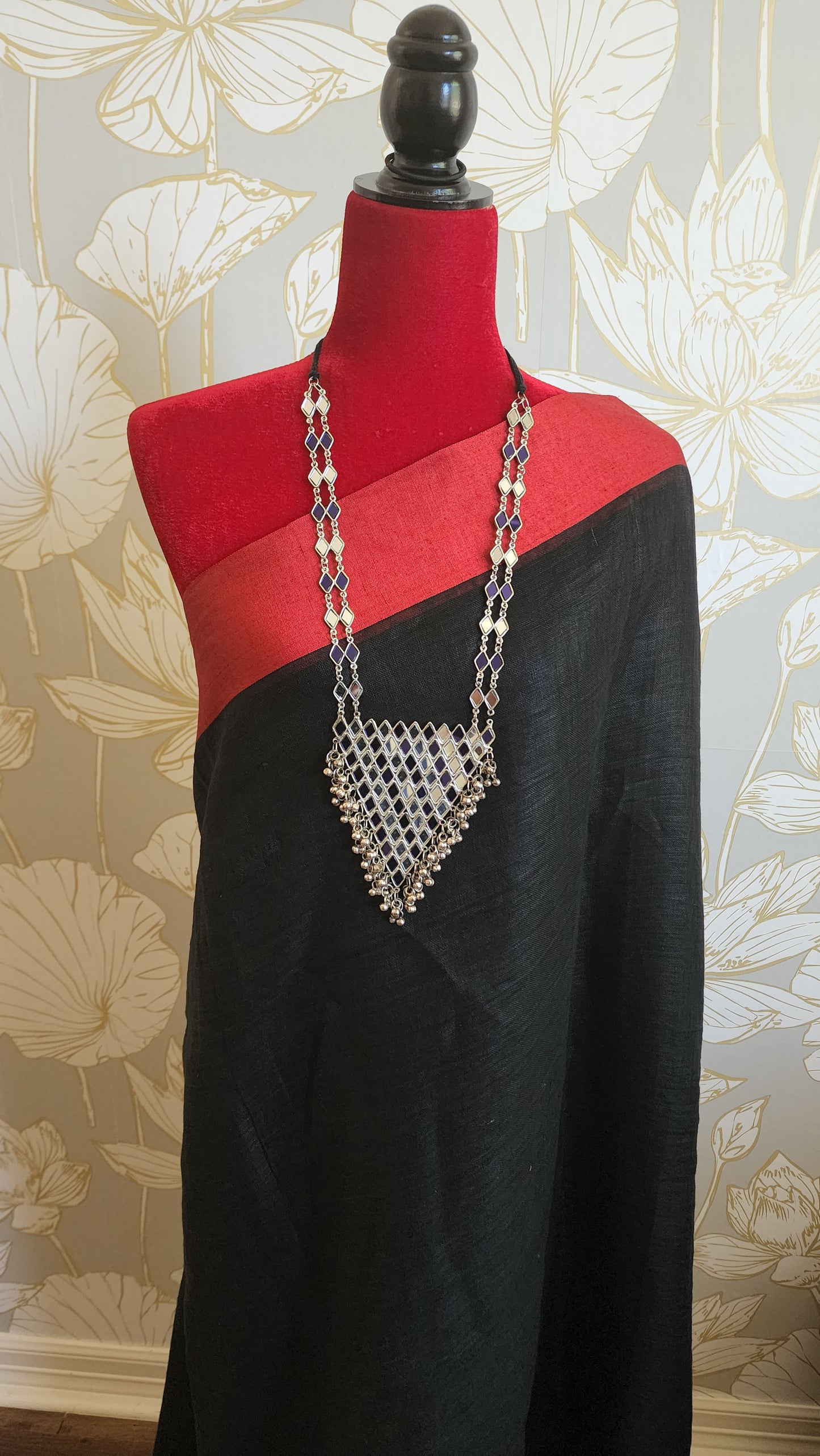 Statement Oxidized mirror handmade necklace