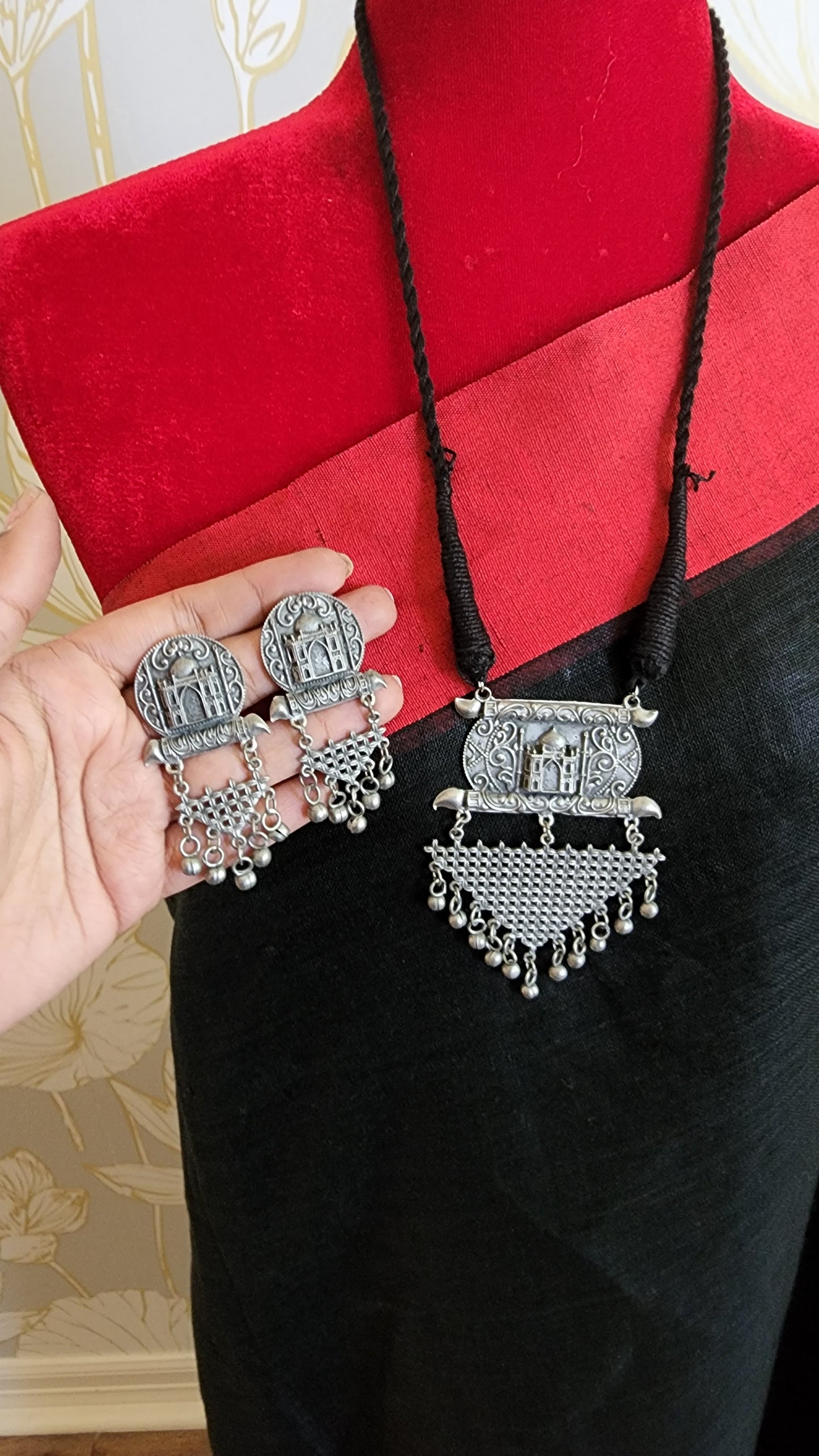 Black metal Oxidized handmade necklace set