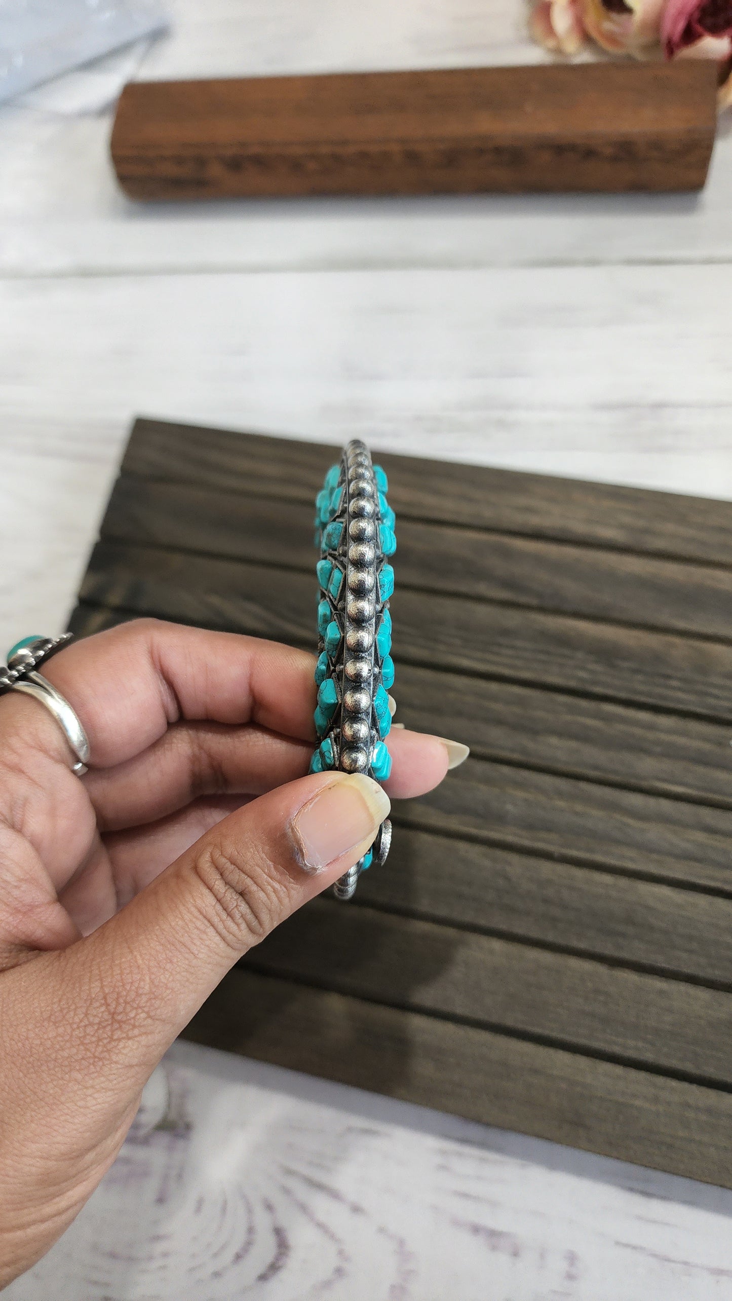 Ankitha silver alike Adjustable Kada Bangle