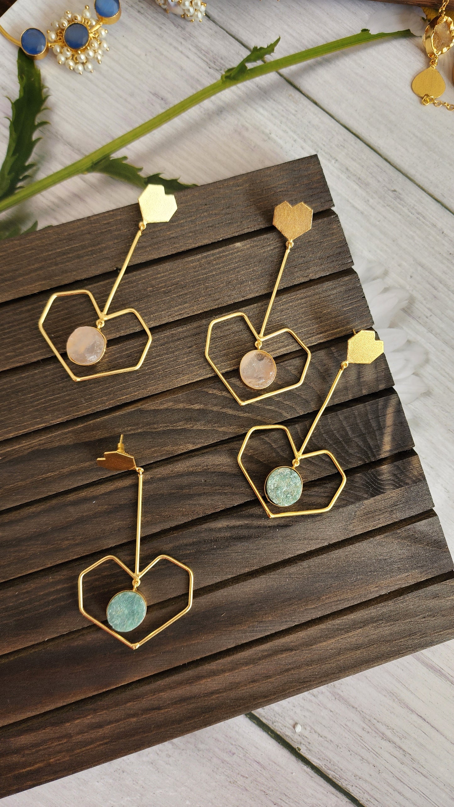 Heart contemporary earrings