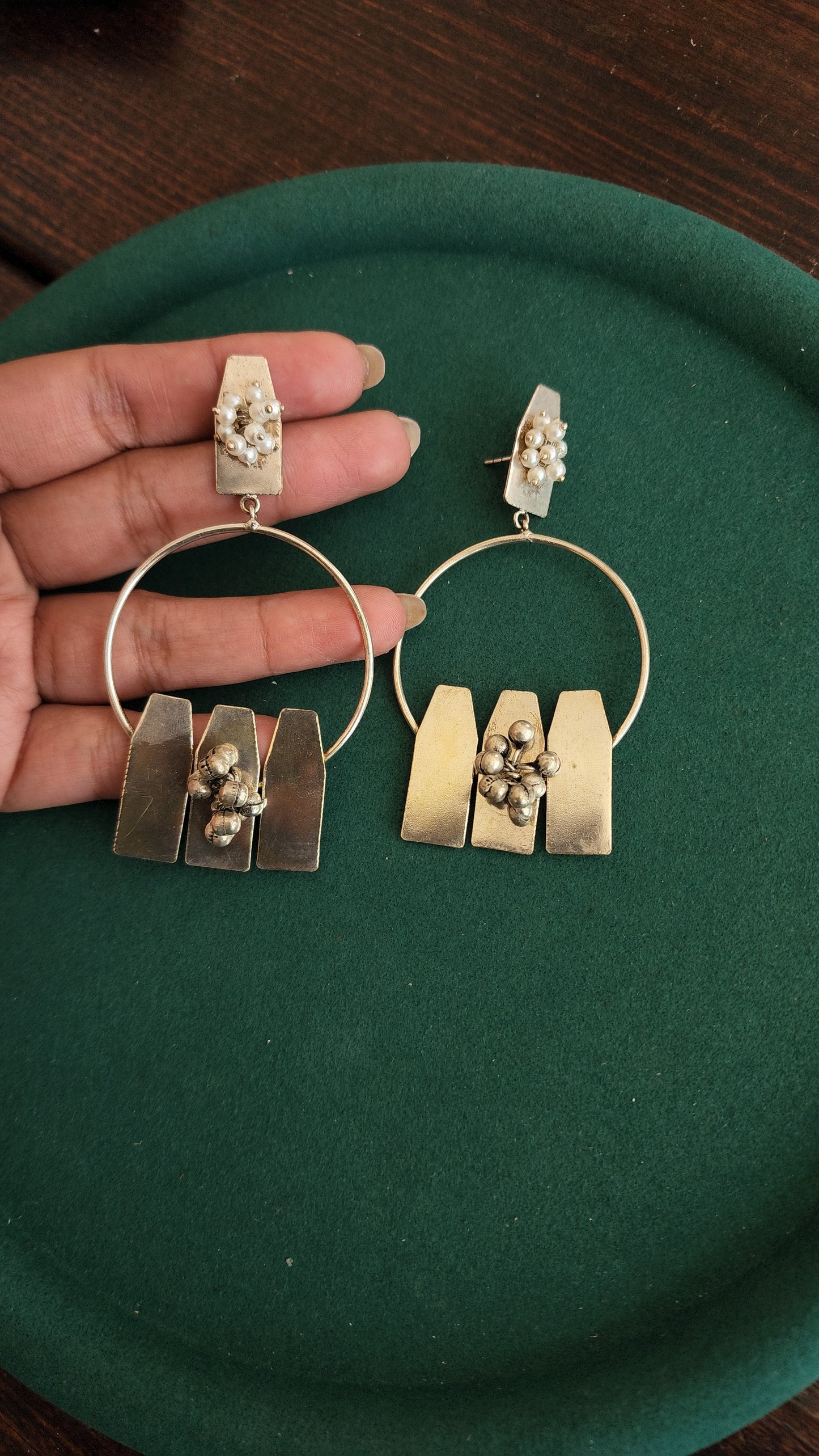 Aaria contemporary hoop earrings