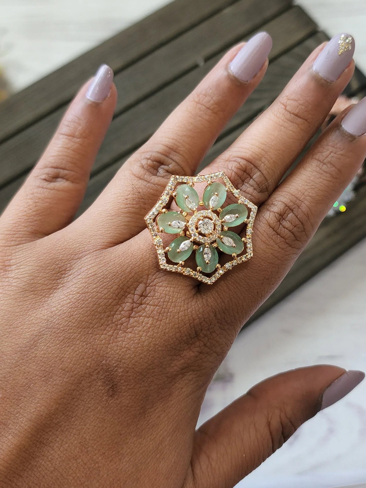 Lillian CZ adjustable ring