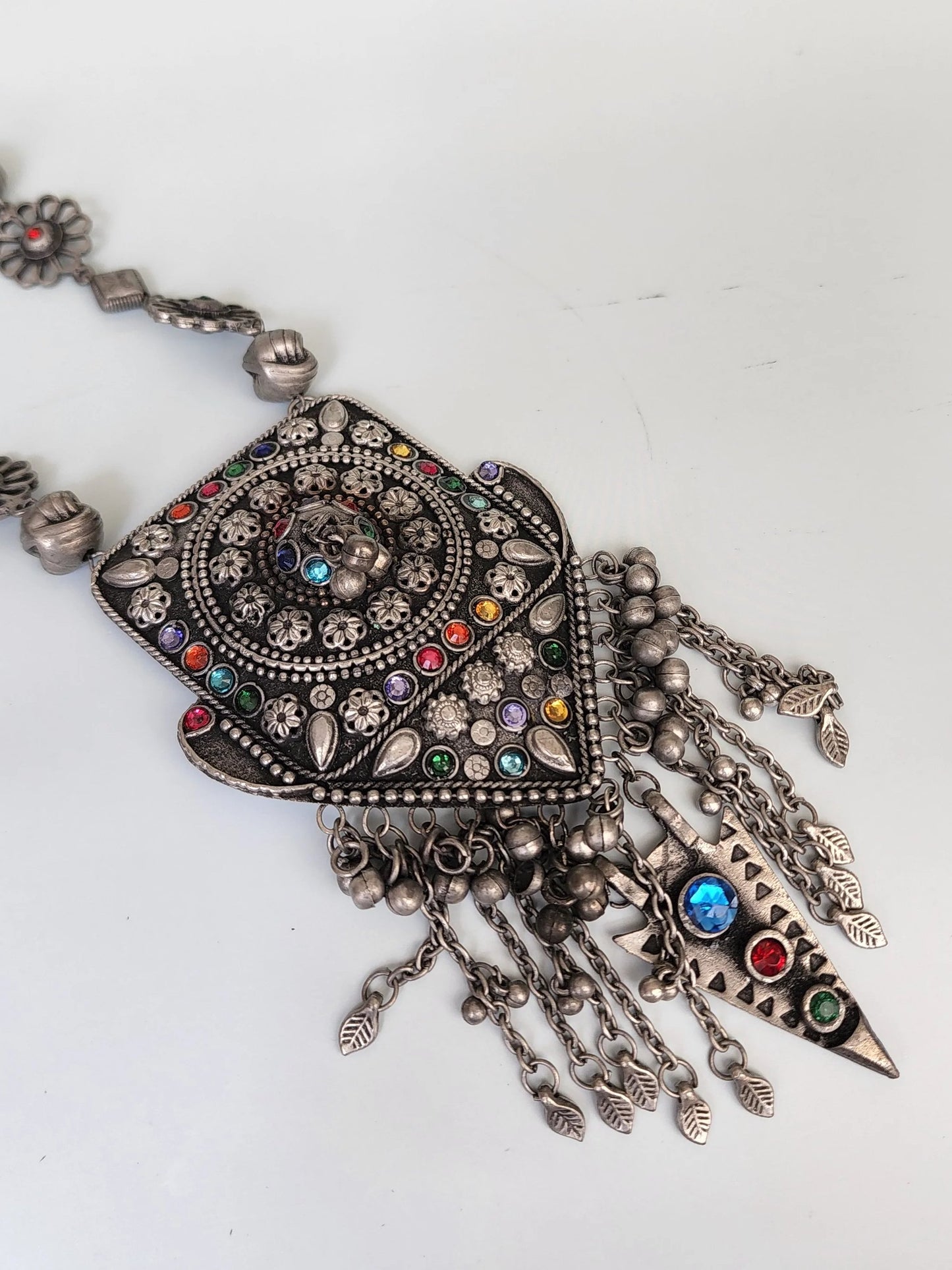 Statement black metal Oxidized necklace set