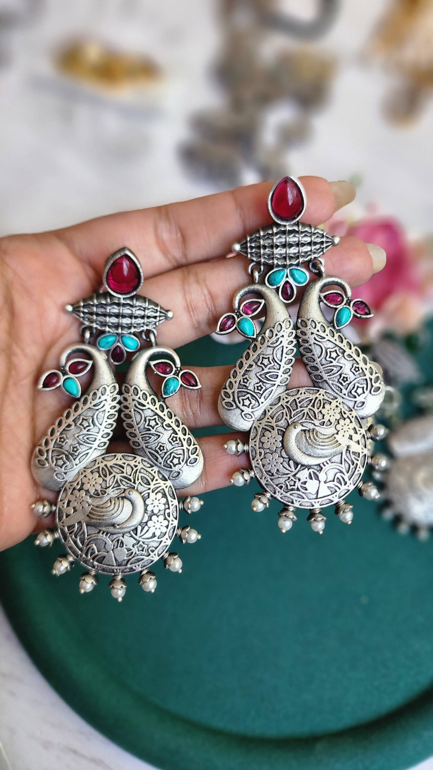 Alia silver alike earrings
