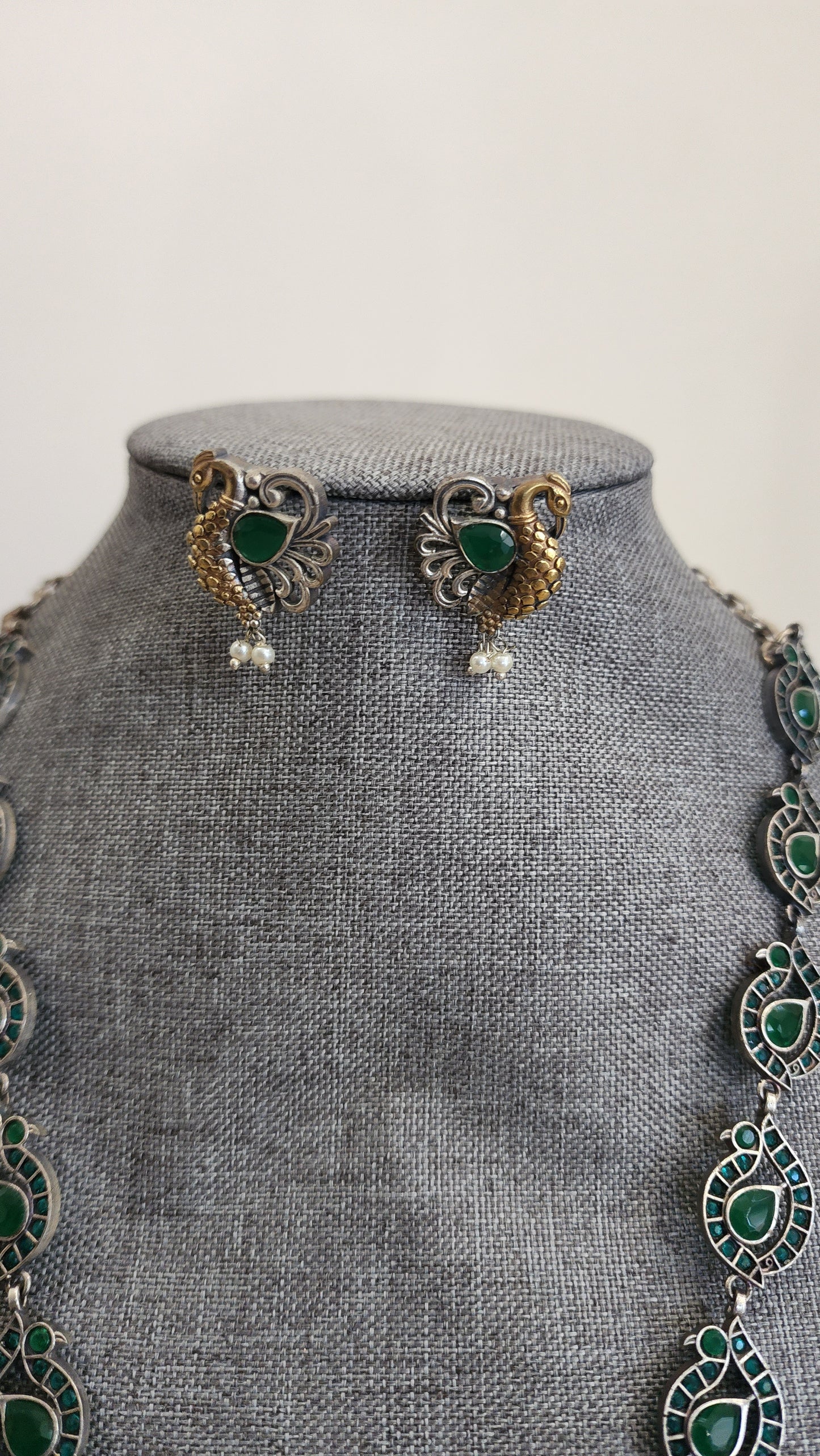 Anuhya fusion handmade Silver Alike Necklace set