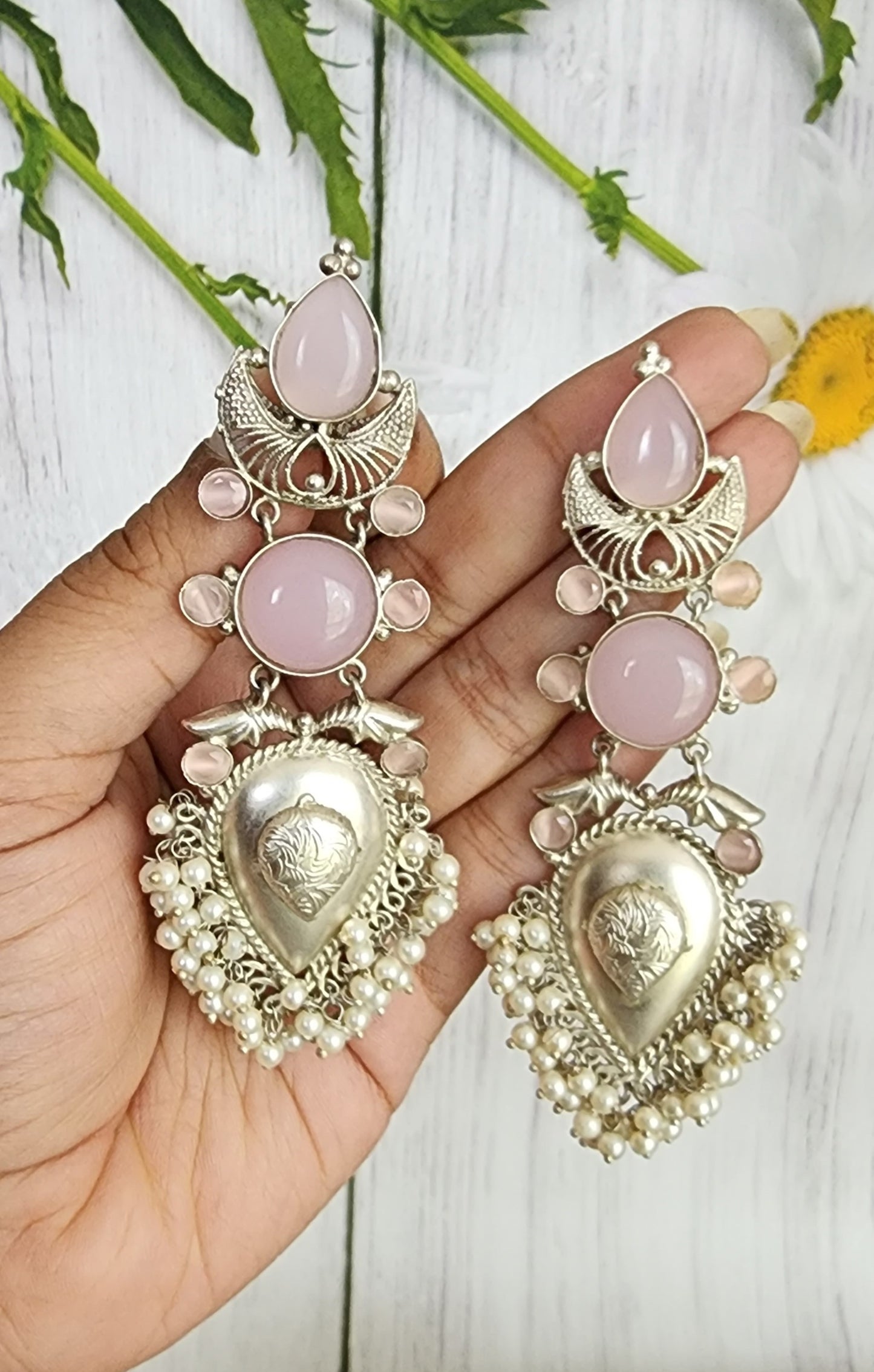 Angel silver alike earrings