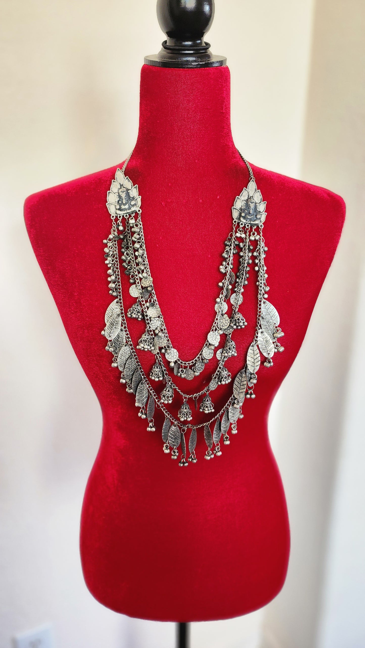 Statement black metal Oxidized necklace