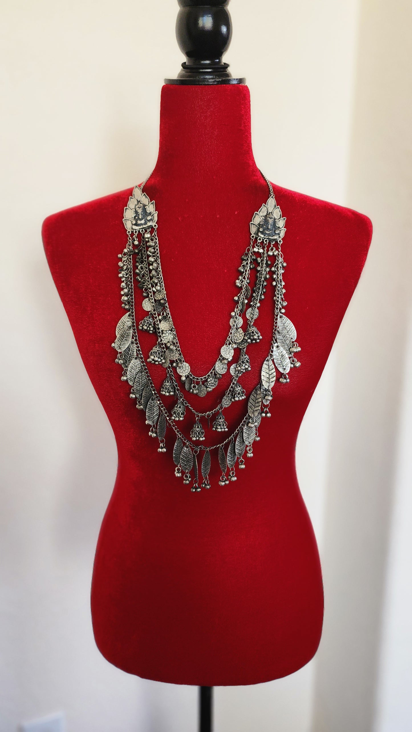 Statement black metal Oxidized necklace